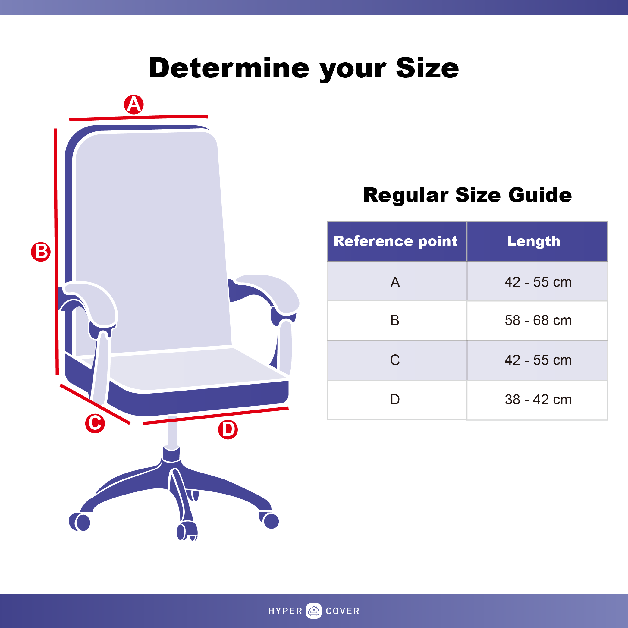 Hyper Cover 1-Piece Plain Colour Office Chair Cover Regular