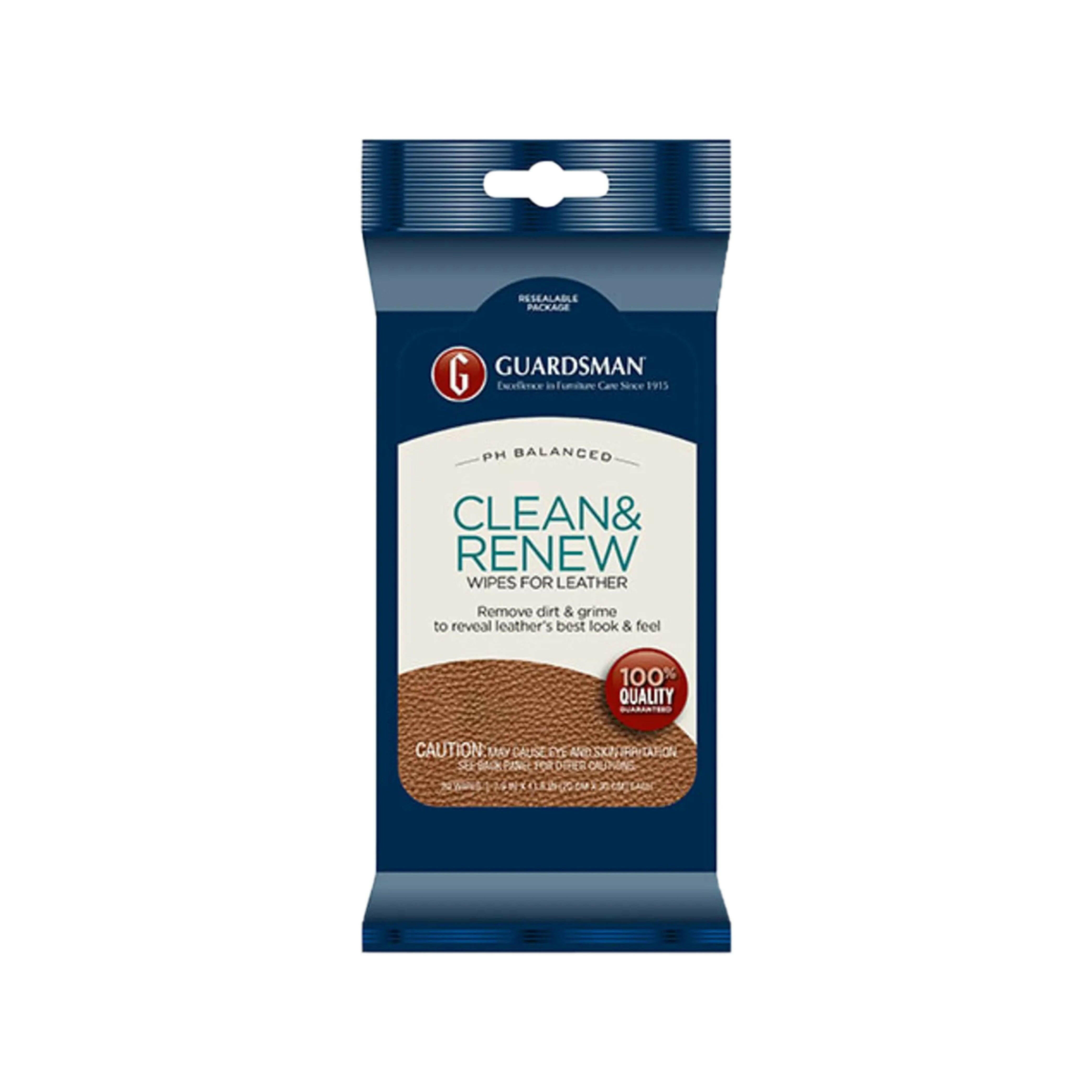 Guardsman Leather Clean and Renew Wipes | Leather Care & Clean | Brilliant Home Living