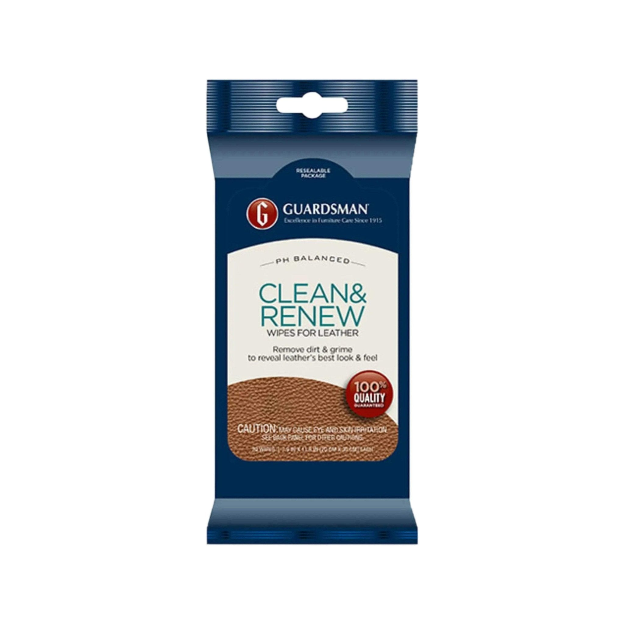 Guardsman Leather Clean & Renew Wipes | pH Balanced Deep Cleaning -