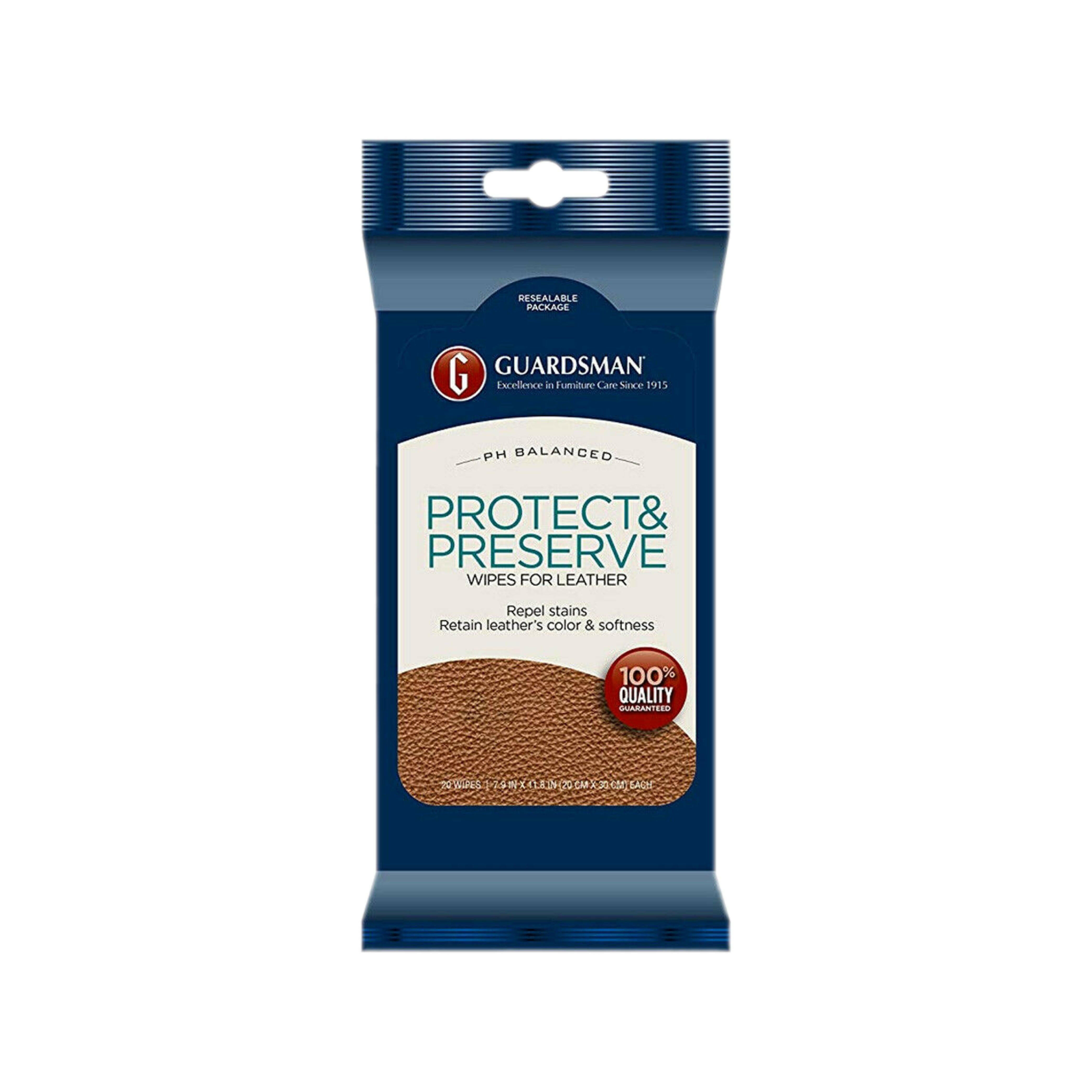 Guardsman Leather Protect and Preserve Wipes | Leather Care & Clean | Brilliant Home Living
