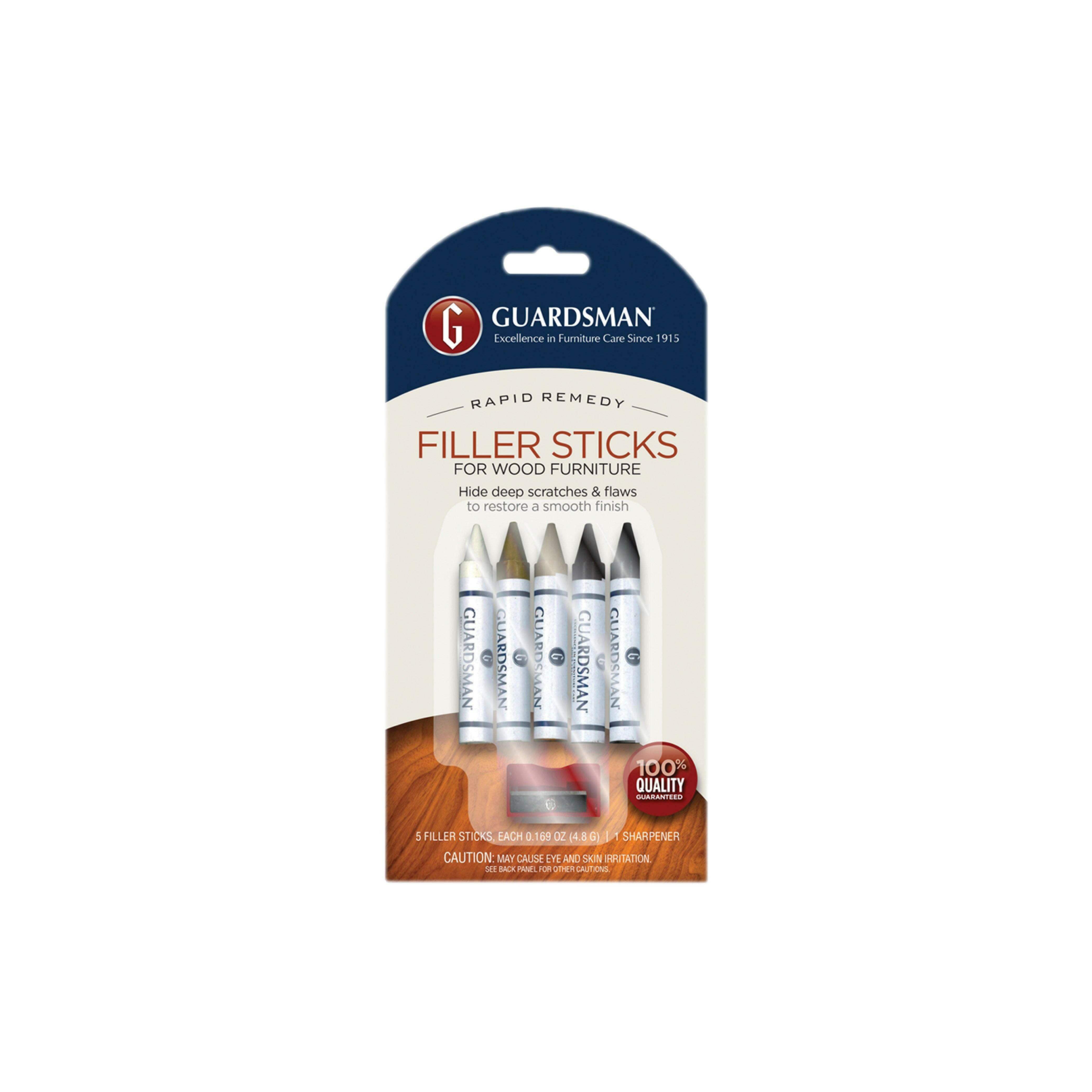 Guardsman Wood Filler Sticks | Timber Scratch & Gouge Repair (5 Pack) | Wood Care & Clean | Brilliant Home Living