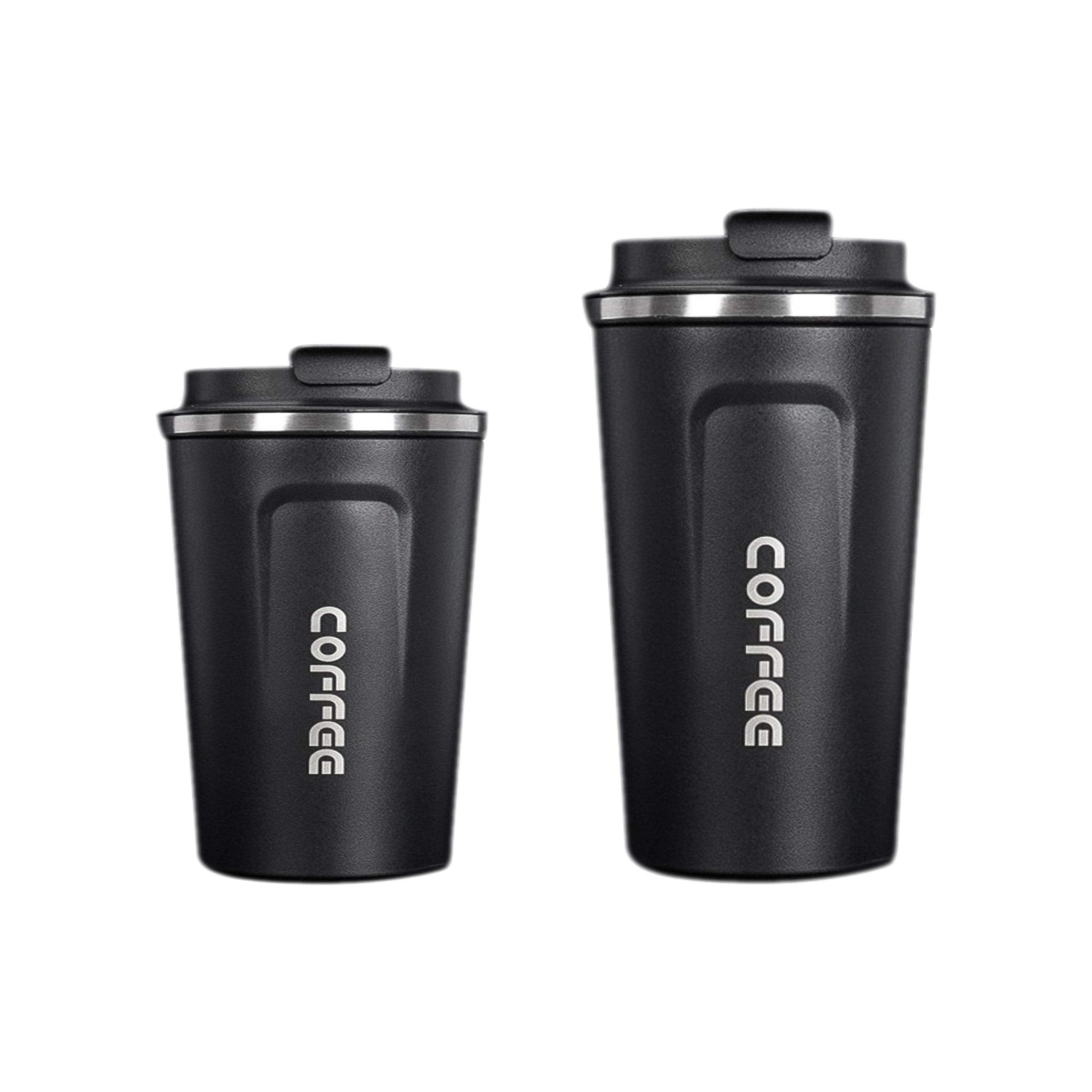 Hydro Mate Insulated Coffee Mug Black | Stainless Steel Travel Cup - 380ml -
