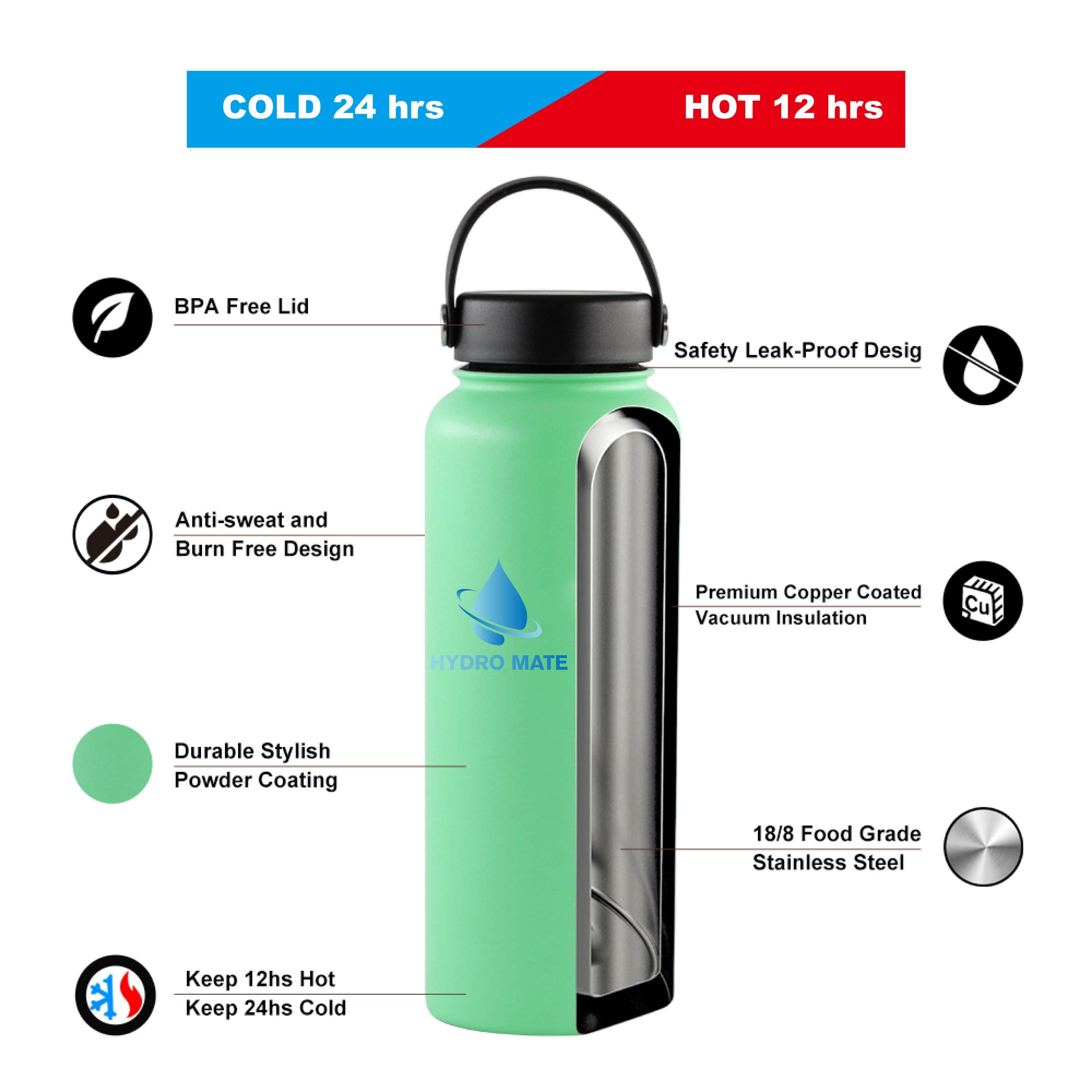 Hydro Mate Insulated Stainless Steel Water Bottle Lavender | Stainless Steel Water Bottles | Brilliant Home Living