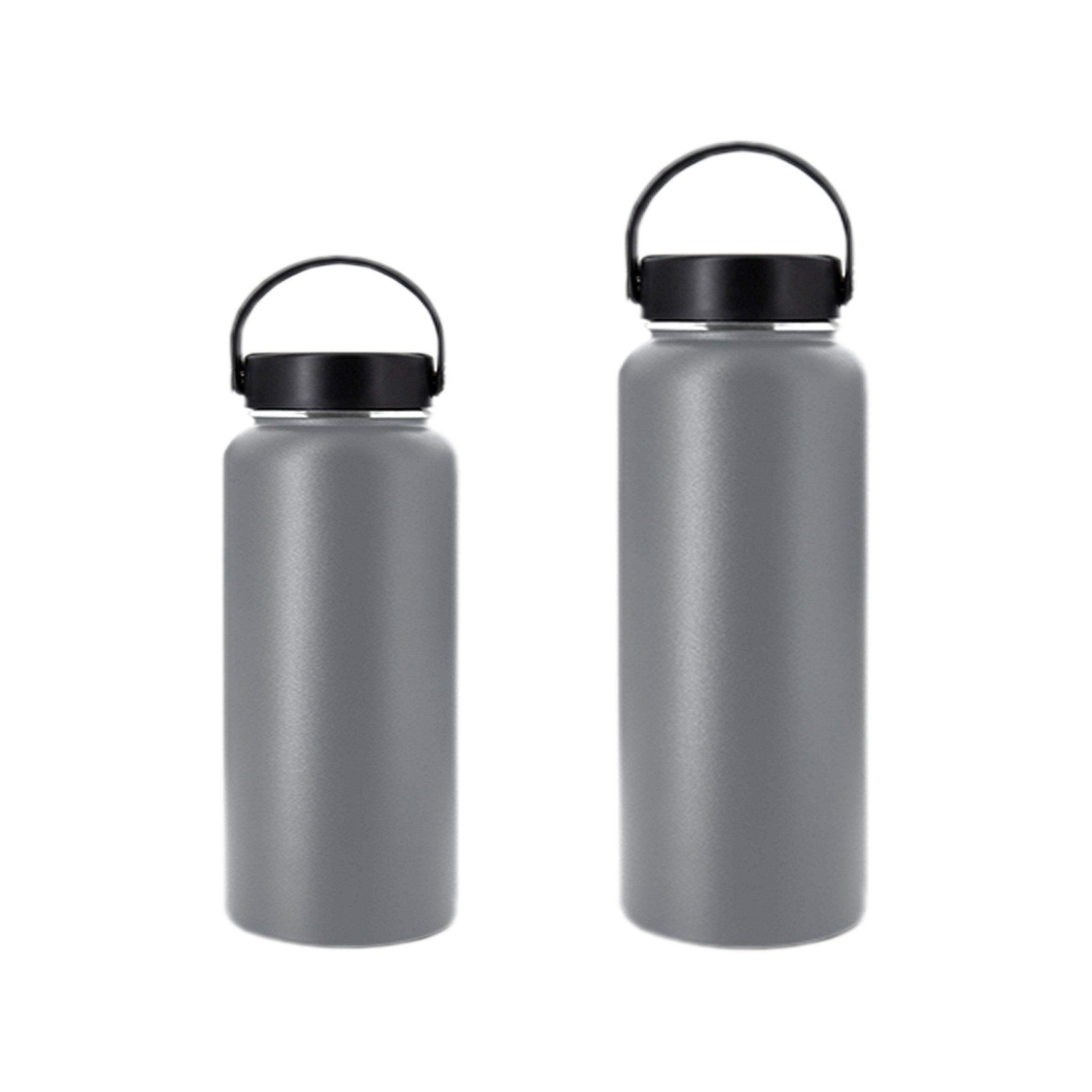 Hydro Mate Insulated Water Bottle Grey | Stainless Flask + Bonus Lid - 950ml -