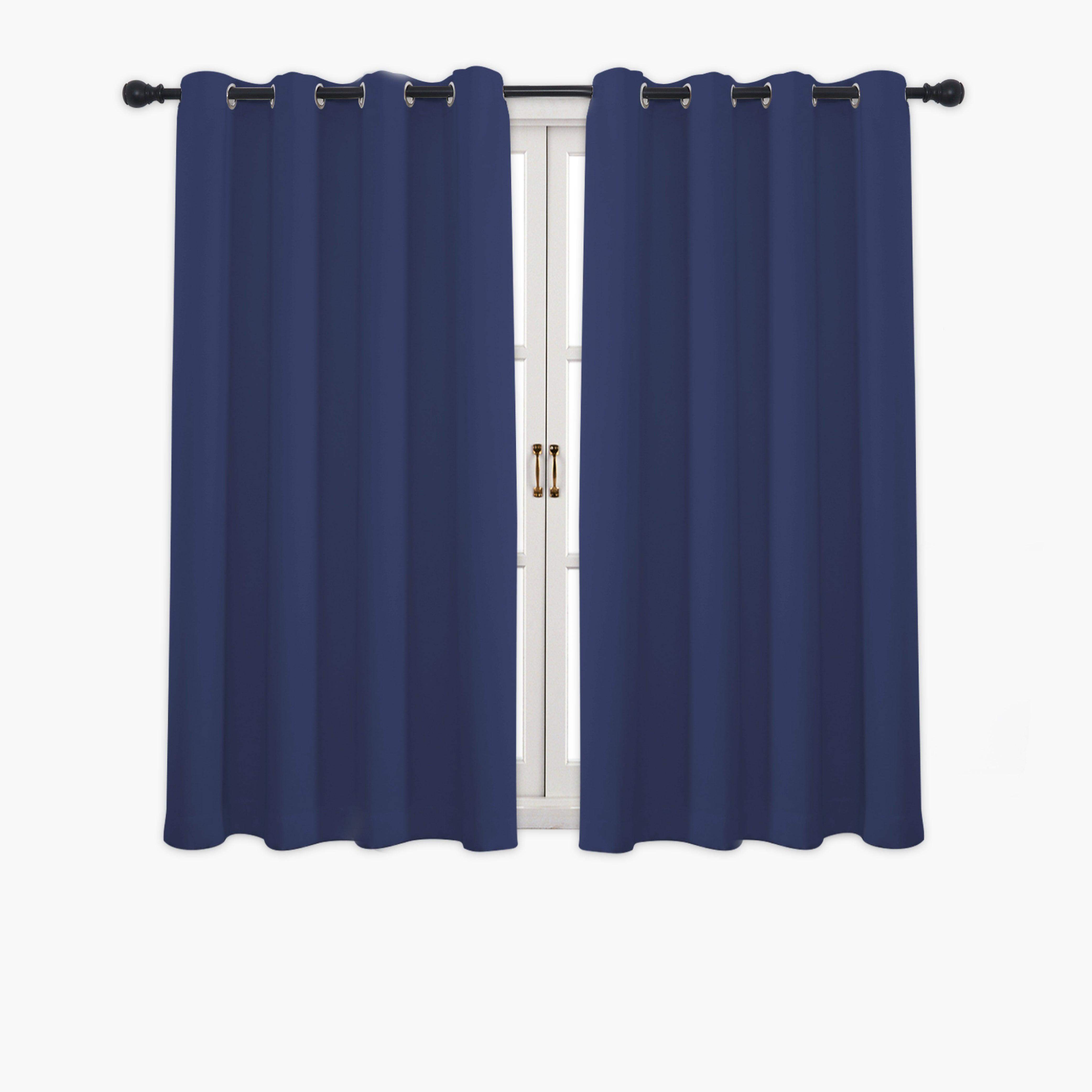 Hyper Cover 3-Layer Blockout Eyelet Curtains Navy Blue | Thermal Bedroom Drapes | Window Curtains | Brilliant Home Living