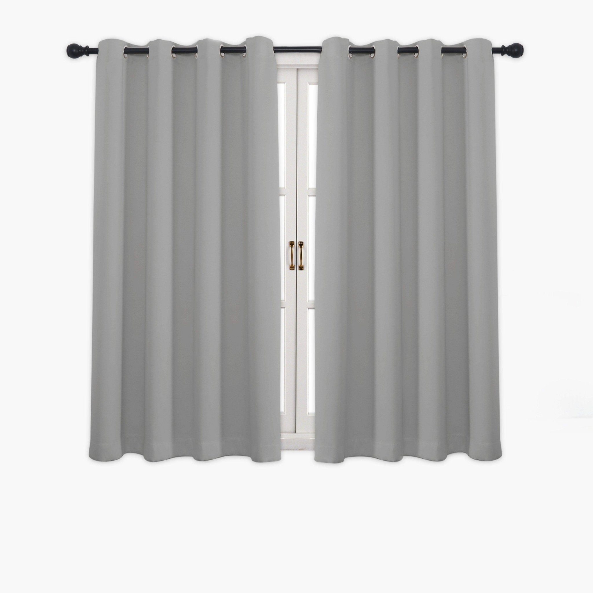 Hyper Cover 3-Layer Blockout Eyelet Curtains Silver Light Grey | Thermal Drapes - 132x137 cm -