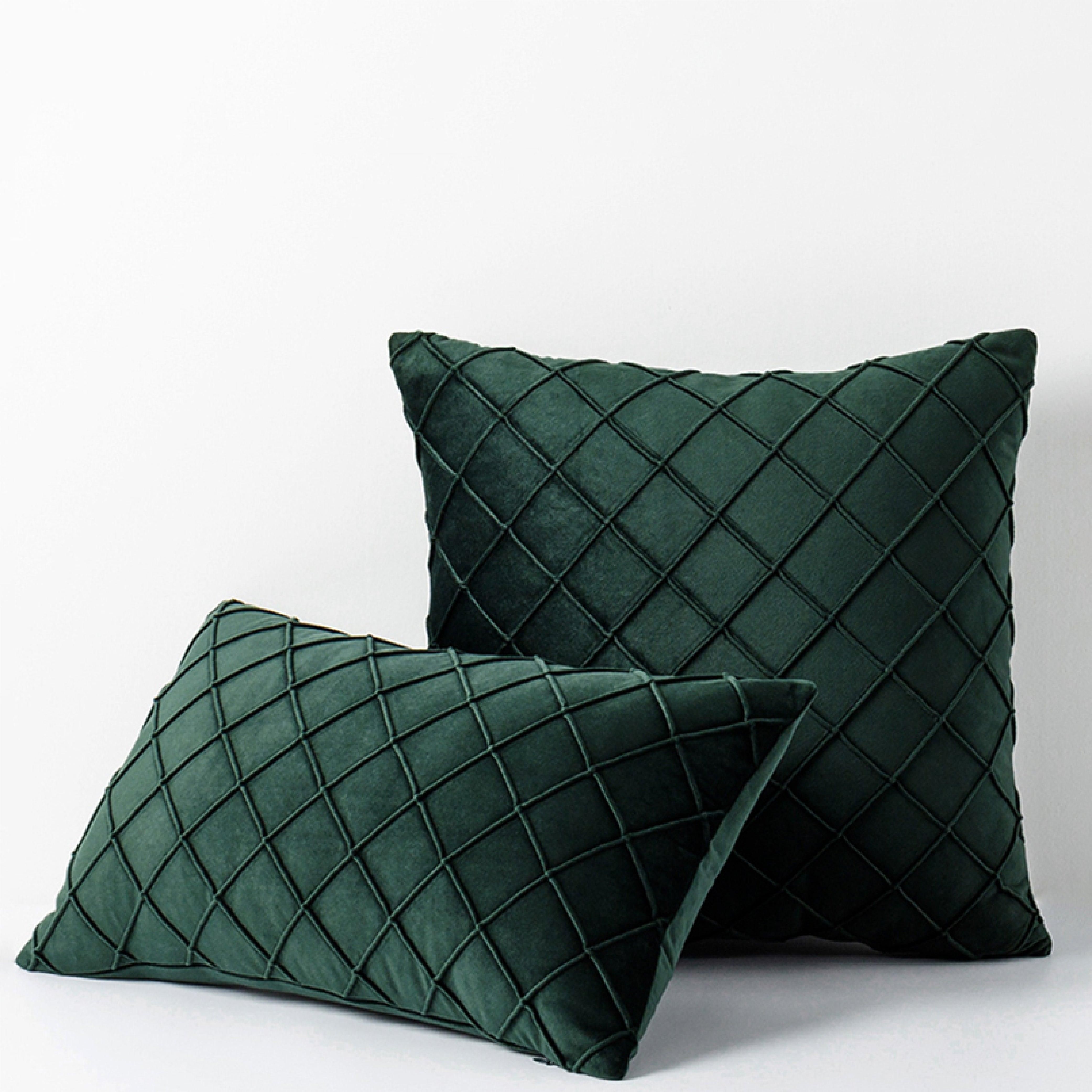 Hyper Cover Diamond Pleated Checked Velvet Cushion Cover | Cushion Covers | Brilliant Home Living
