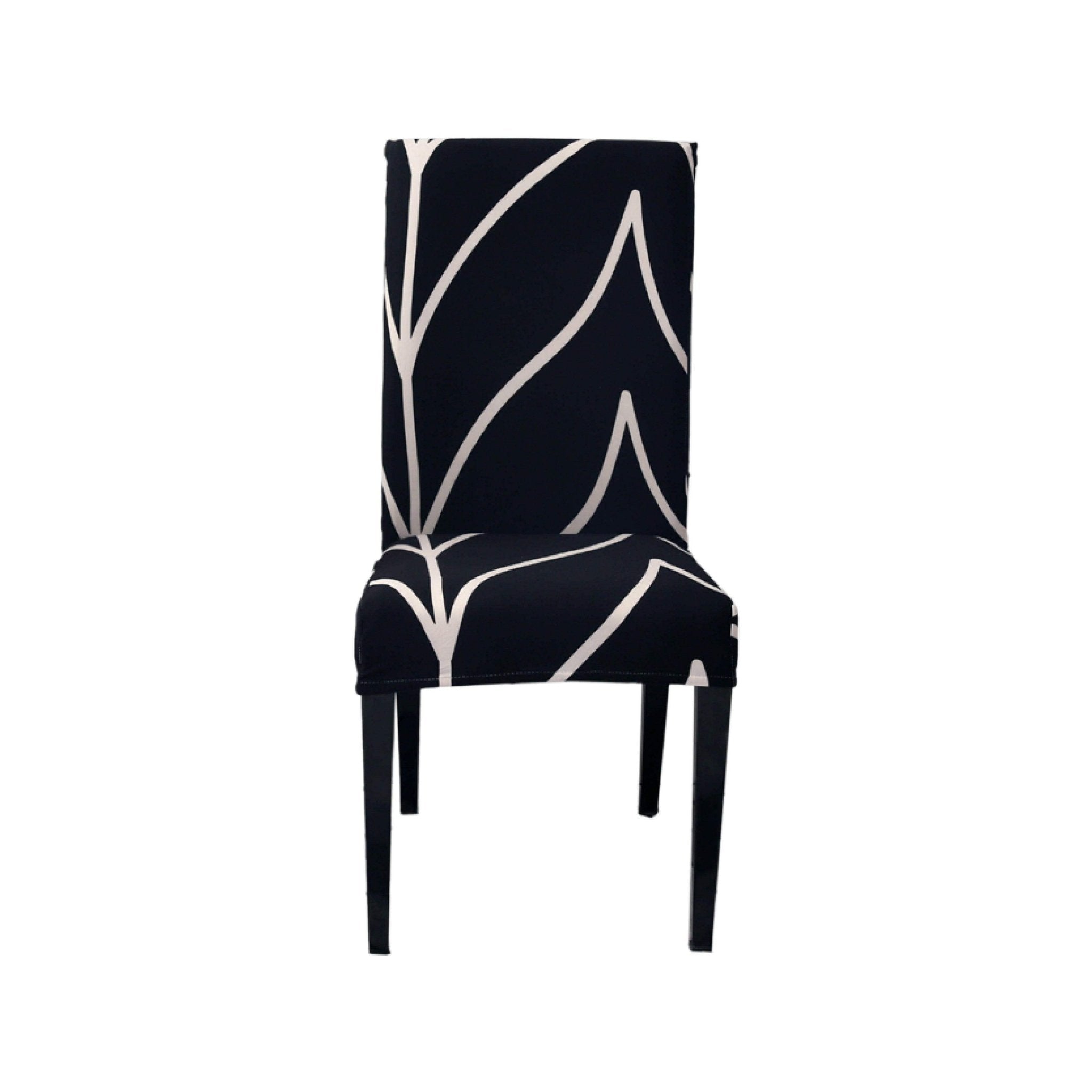 Hyper Cover Dining Chair Covers Black Tone Pattern | Stretch Slipcovers - 2 pcs -