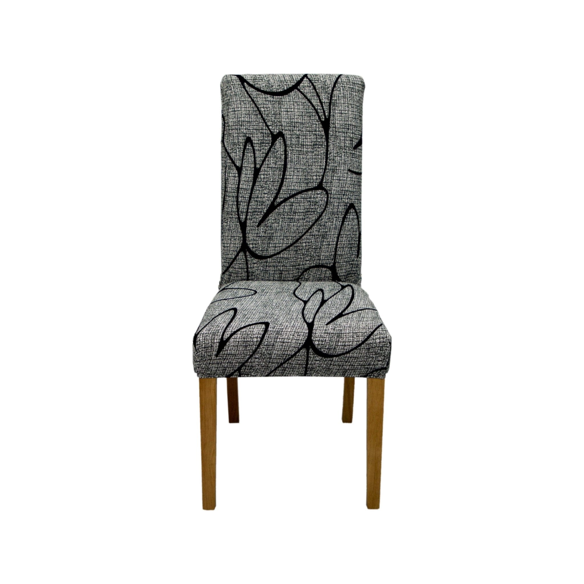Hyper Cover Dining Chair Covers Mild Lotus Pattern | Stretch Slipcovers - 2 pcs -