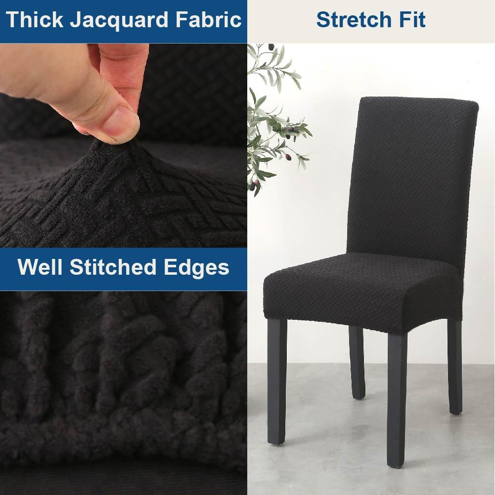 Hyper Cover Jacquard Dining Chair Covers Black | Chair Covers | Brilliant Home Living