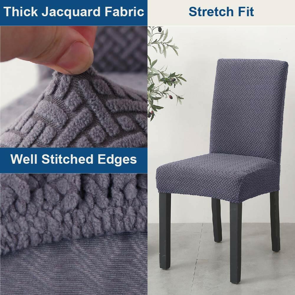 Hyper Cover Jacquard Dining Chair Covers Slate | Chair Covers | Brilliant Home Living