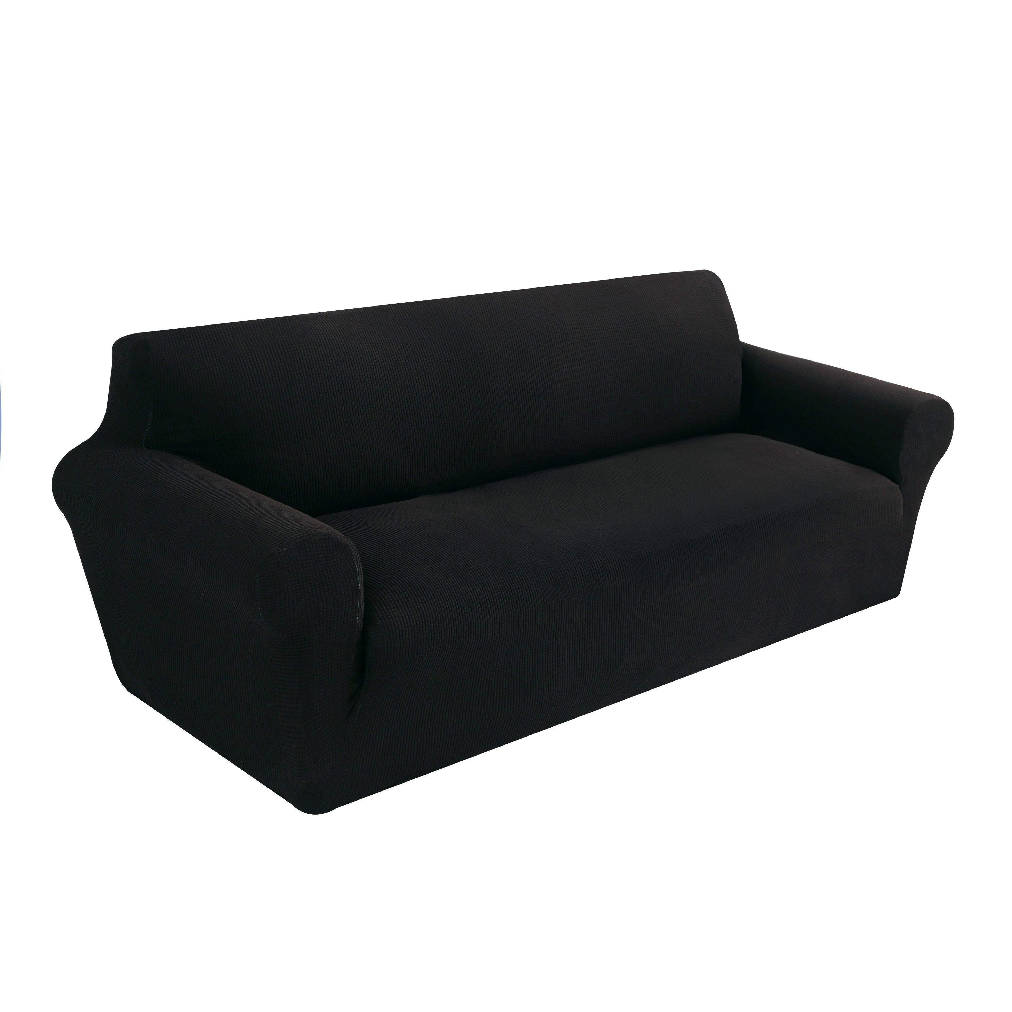 Hyper Cover Jacquard Sofa Cover Black | Stretch Lounge Slipcover | Sofa Covers | Brilliant Home Living