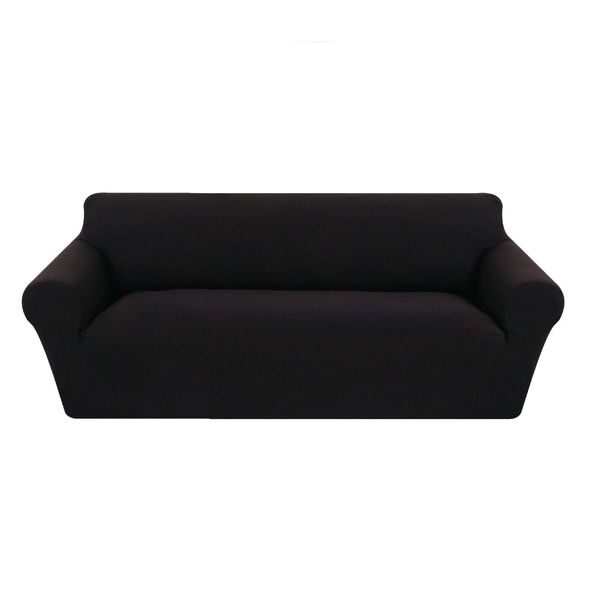 Hyper Cover Jacquard Sofa Cover Black | Stretch Lounge Slipcover - 2 Seater -
