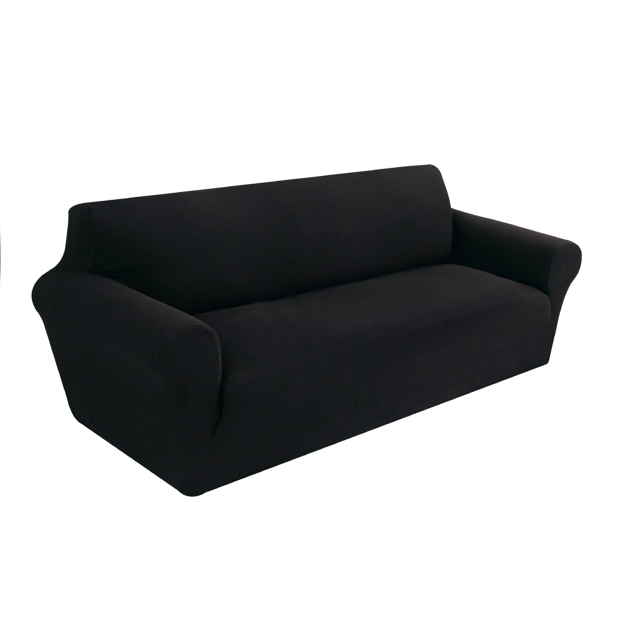 Hyper Cover Jacquard Sofa Cover Black | Stretch Lounge Slipcover - 2 Seater -