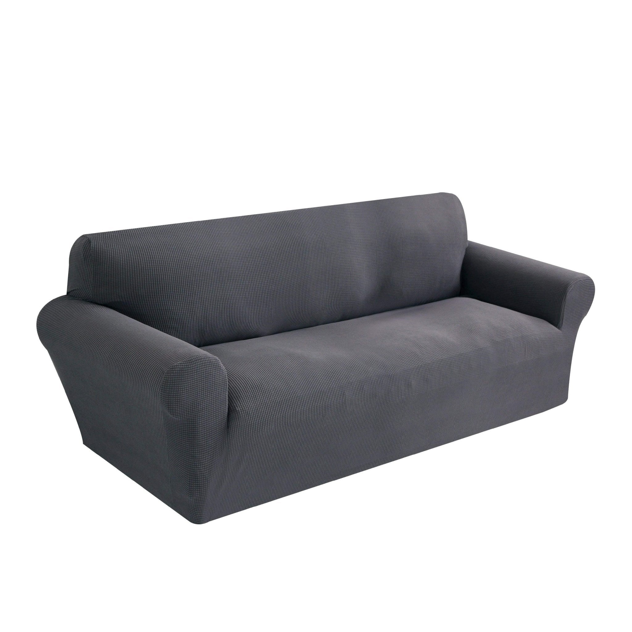 Hyper Cover Jacquard Sofa Cover Grey | Stretch Lounge Slipcover - 2 Seater -