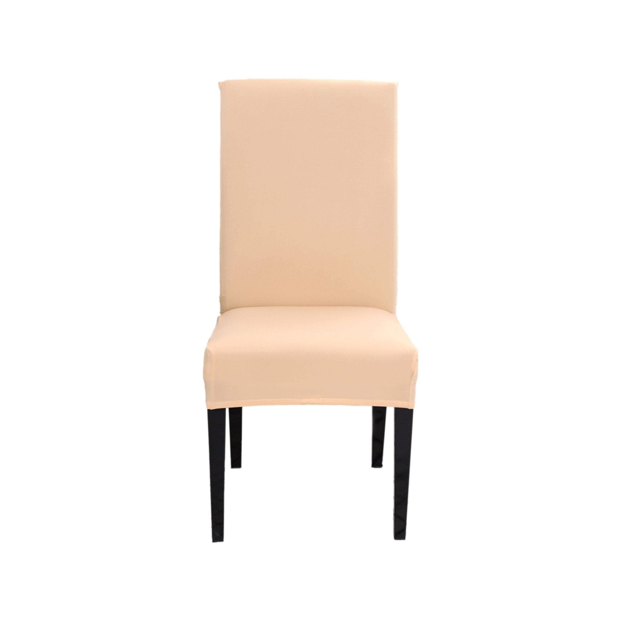 Hyper Cover Stretch Dining Chair Covers Beige | Slipcover Protectors - 2 pcs -