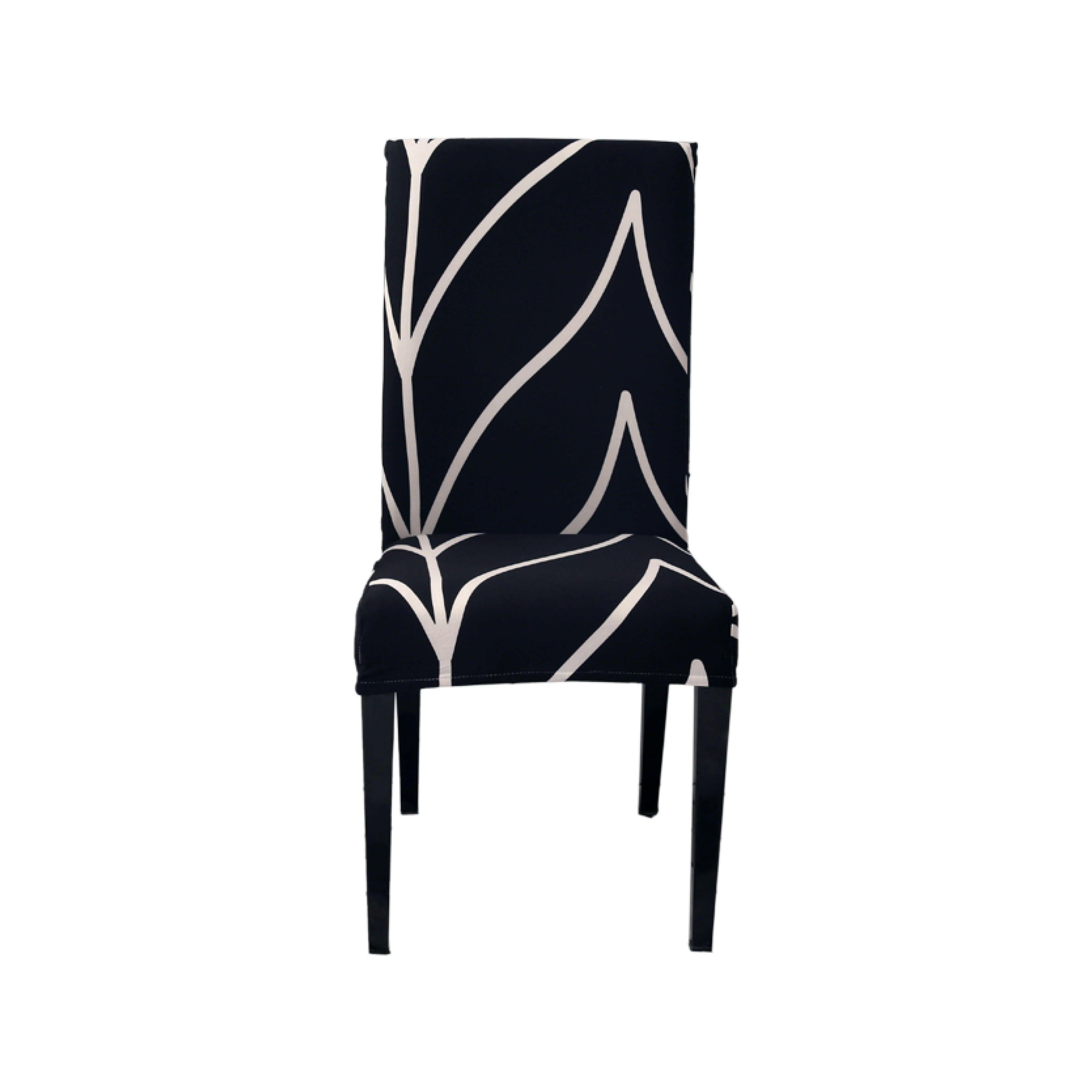 Hyper Cover Stretch Dining Chair Covers with Patterns Black Tone | Chair Covers | Brilliant Home Living