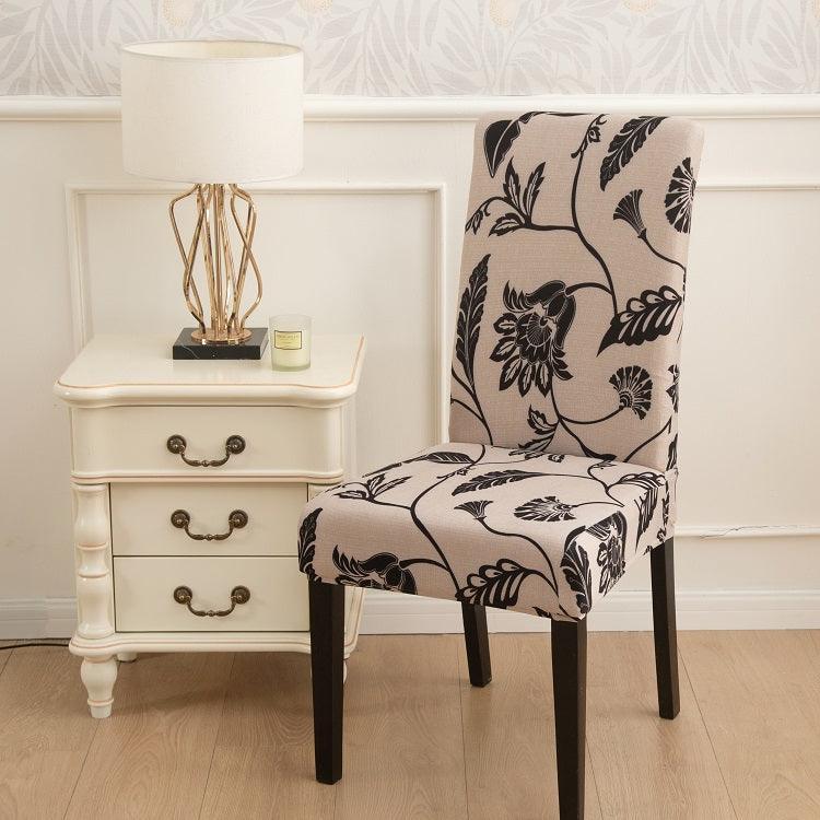 Hyper Cover Stretch Dining Chair Covers with Patterns Inked Foliage | Chair Covers | Brilliant Home Living