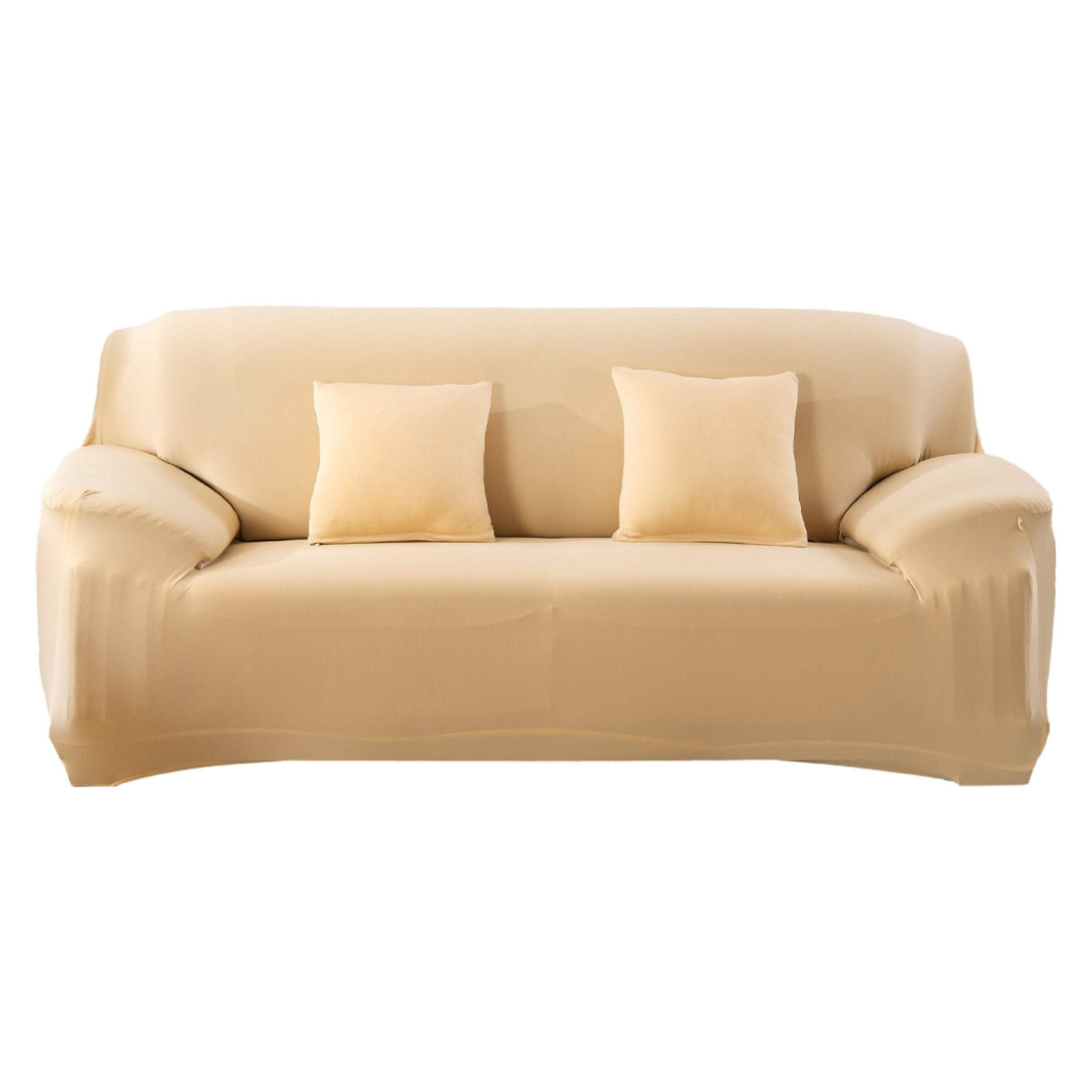 Hyper Cover Stretch Sofa Cover Beige | Lounge Slipcover Protector - 2 Seater -