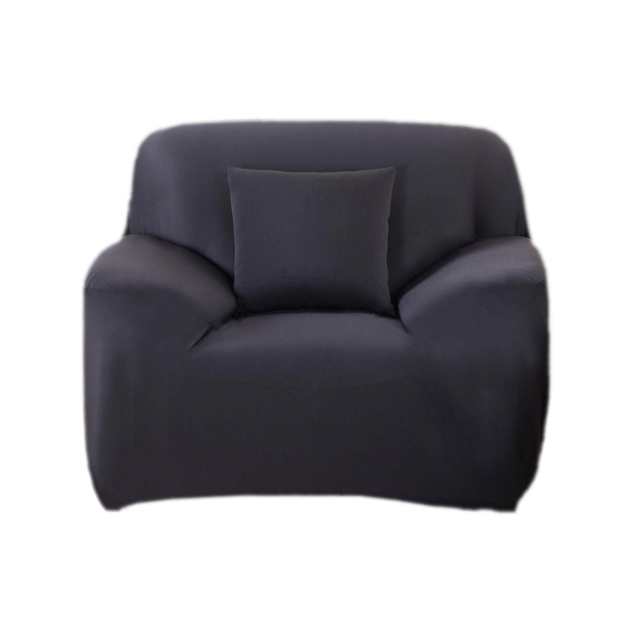 Hyper Cover Stretch Sofa Cover Black | Lounge Slipcover Protector - 1 Seater -