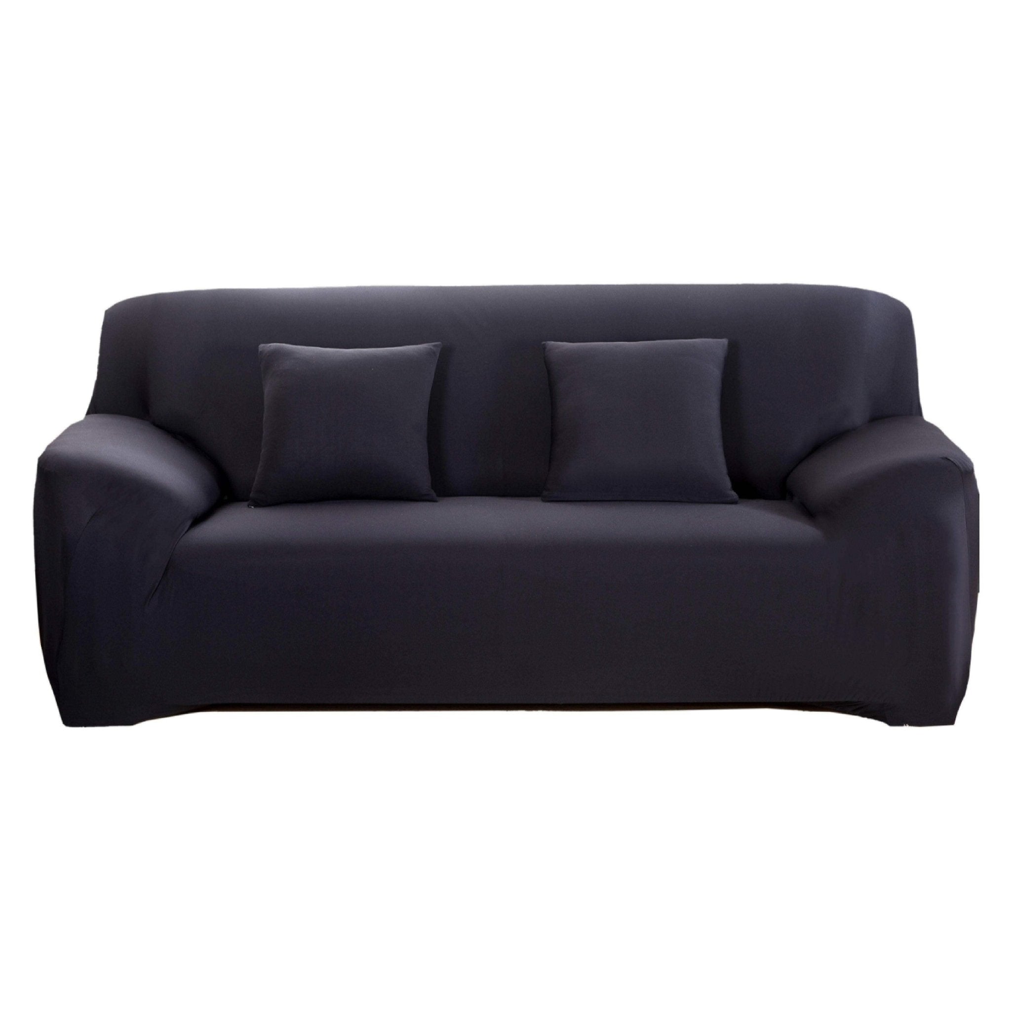 Hyper Cover Stretch Sofa Cover Black | Lounge Slipcover Protector - 2 Seater -