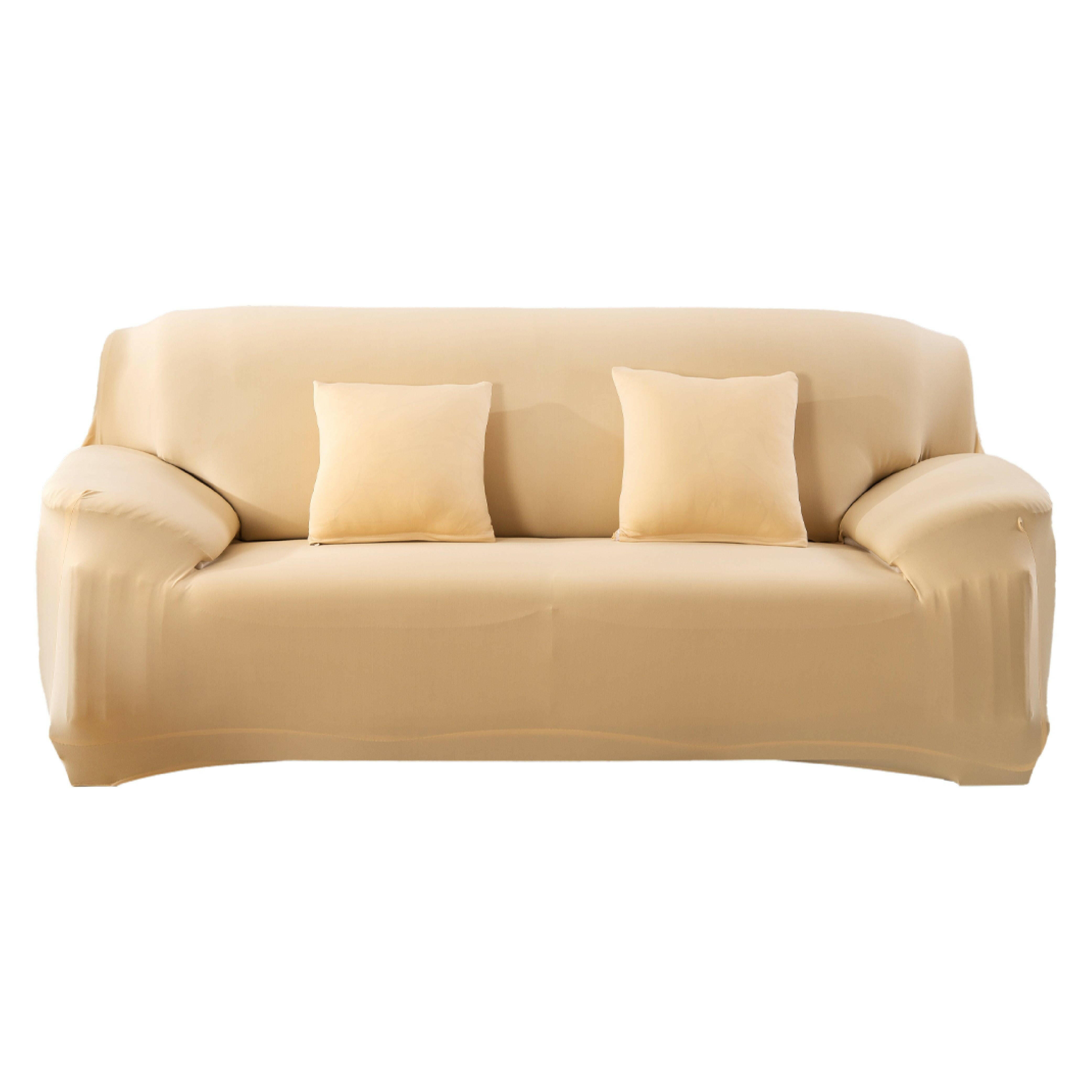 Hyper Cover Stretch Sofa Cover Plain Colour Beige | Sofa Covers | Brilliant Home Living
