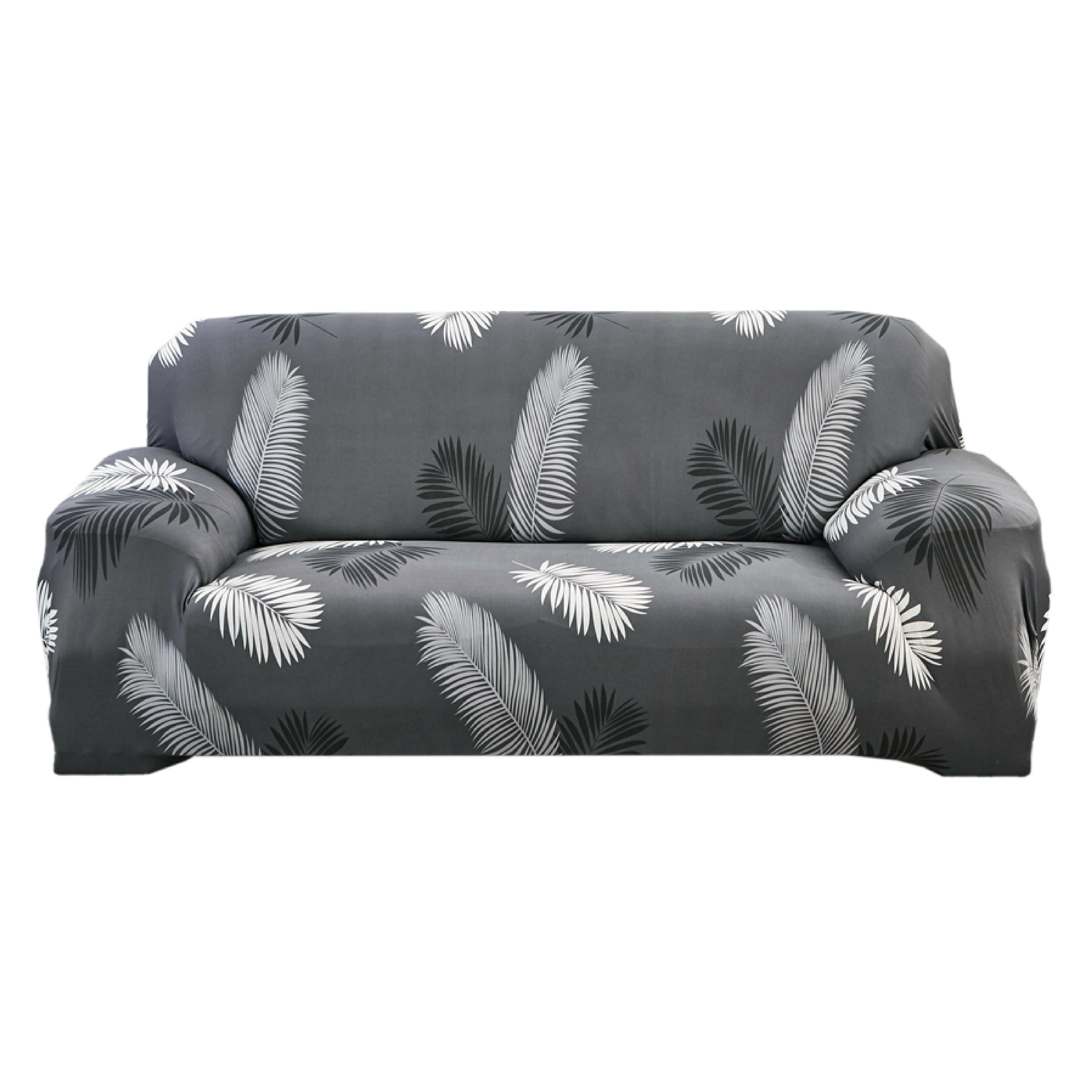 Hyper Cover Stretch Sofa Cover with Patterns Black Feather | Sofa Covers | Brilliant Home Living
