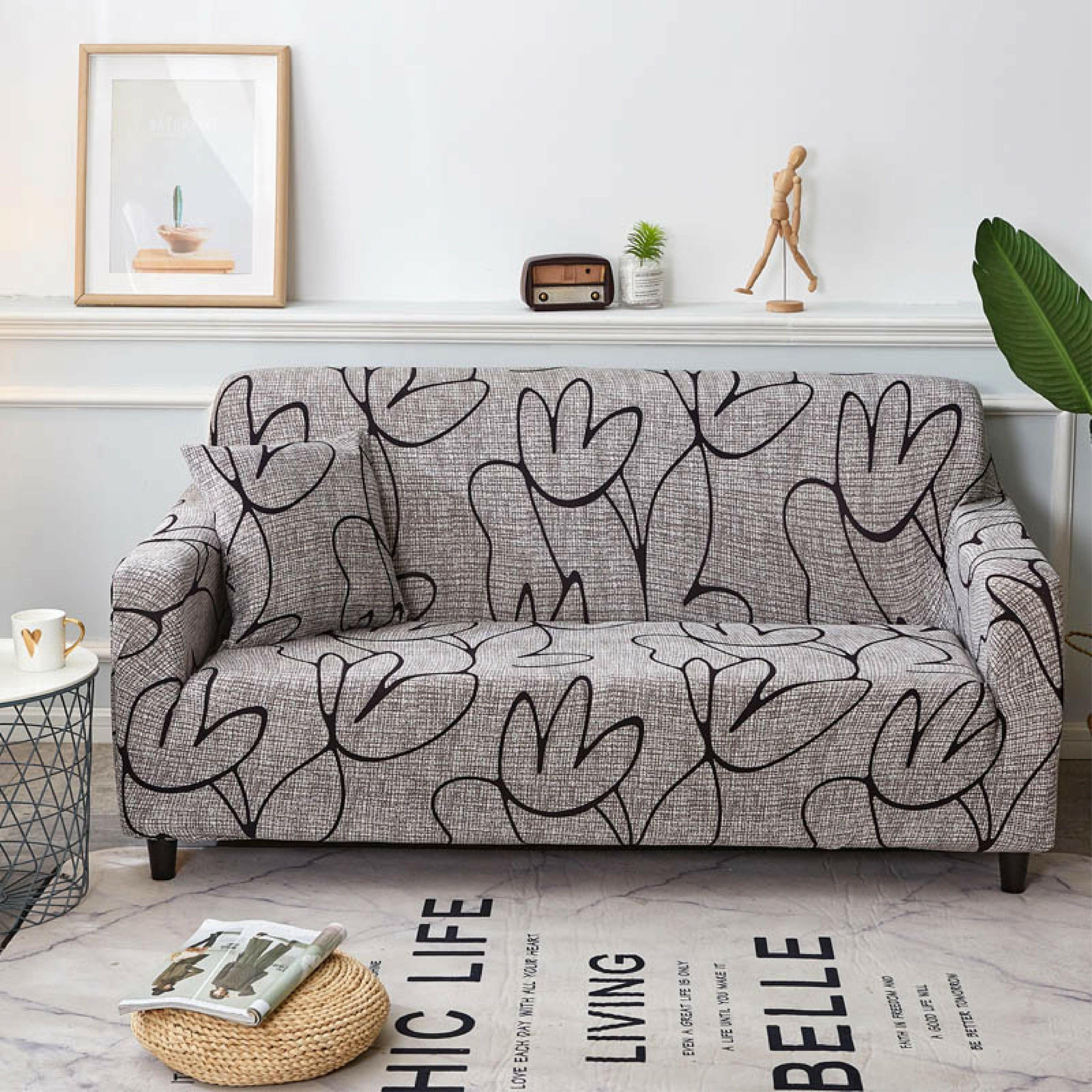Hyper Cover Stretch Sofa Cover with Patterns Mild Lotus | Sofa Covers | Brilliant Home Living