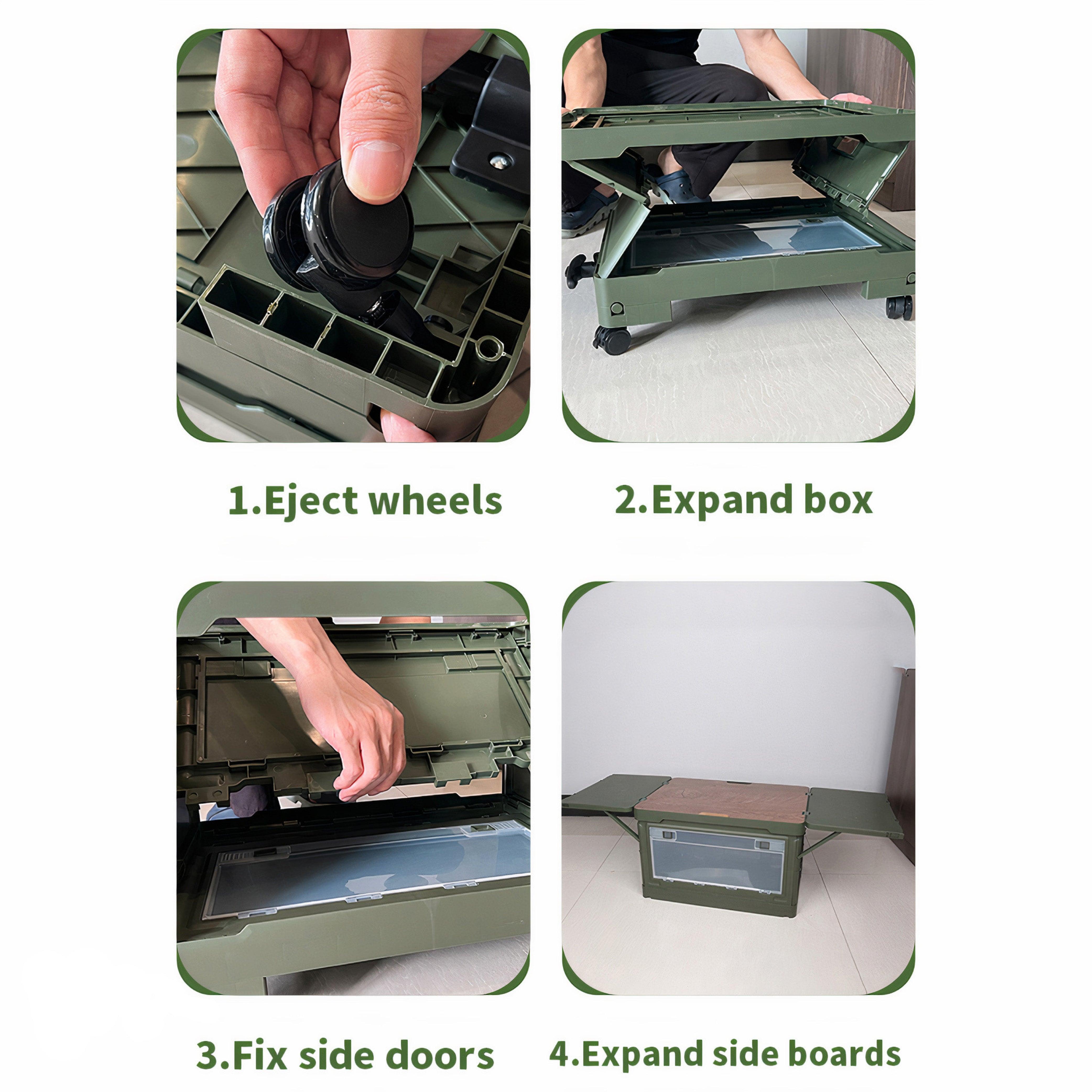 Outdoor Bees Foldable Picnic Table Storage Box with Wheel | Outdoor Life | Brilliant Home Living