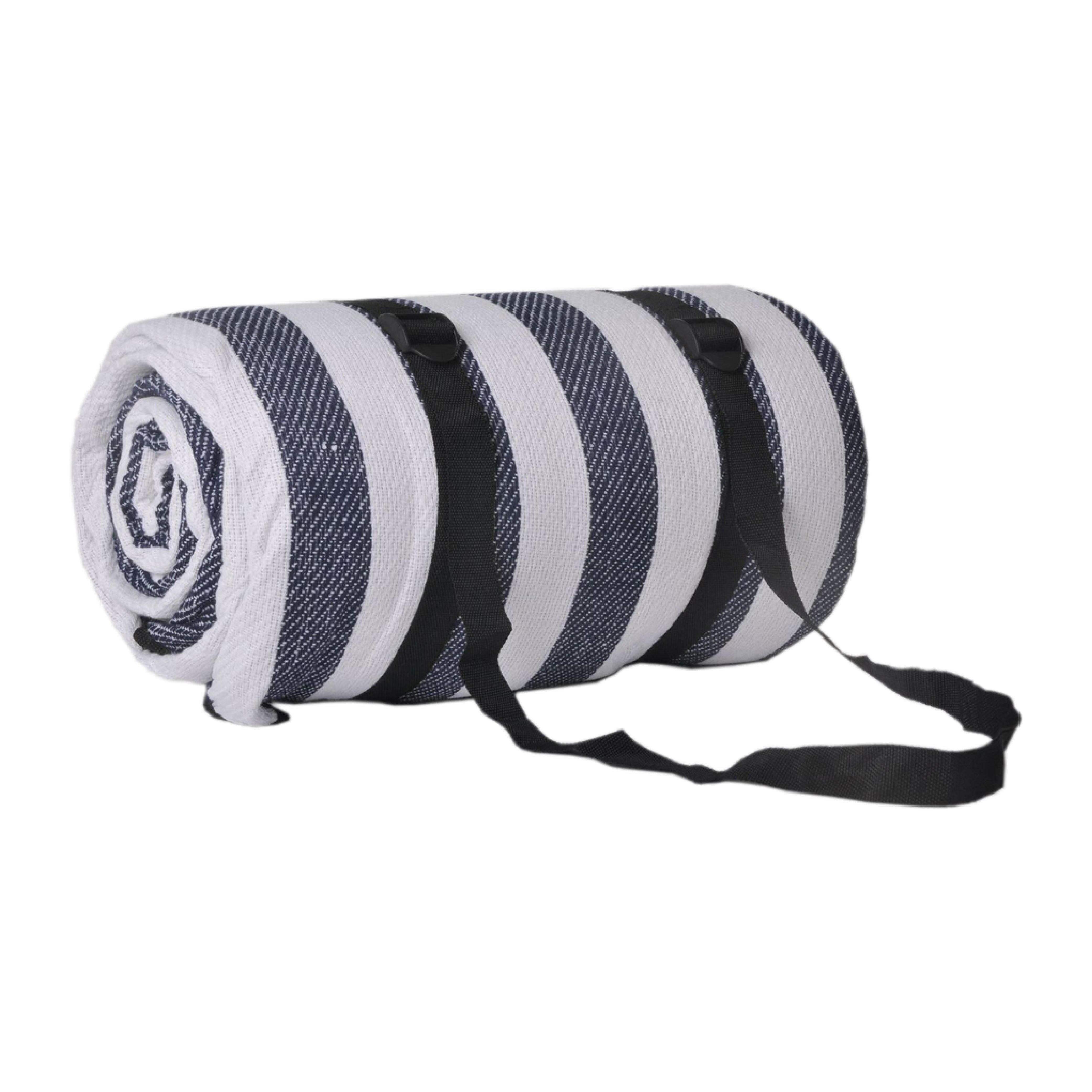 Outdoor Bees Premium Waterproof Picnic Blanket Camping Mat Blue Stripes | Outdoor Life | Brilliant Home Living