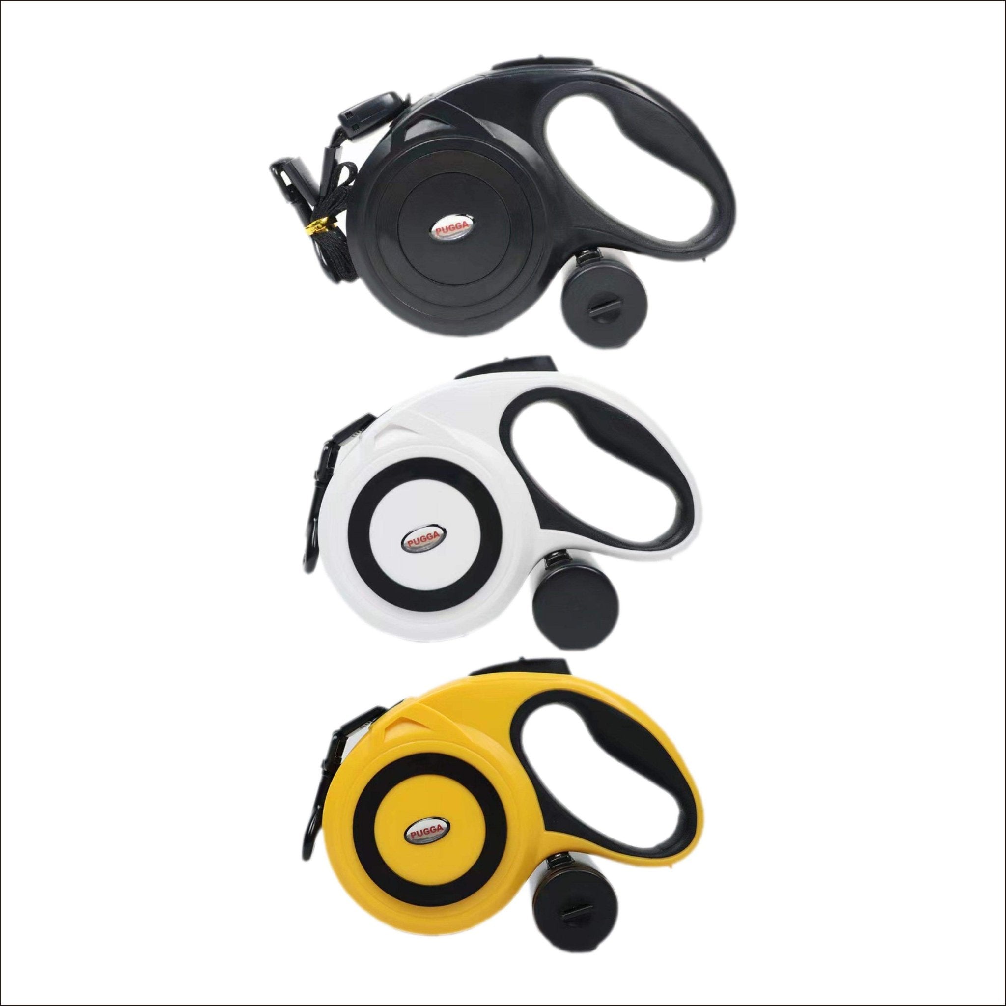 Pet Swift 8m Retractable Dog Lead with Poop Bag Dispenser | Automatic Extendable Walking Lead - Black -