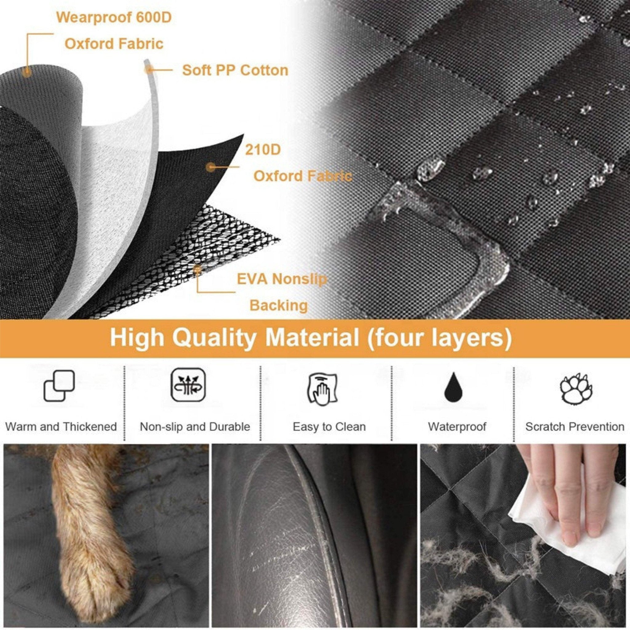 Pet Swift Waterproof Dog Car Seat Cover | Rear Back Seat Protector & Hammock -