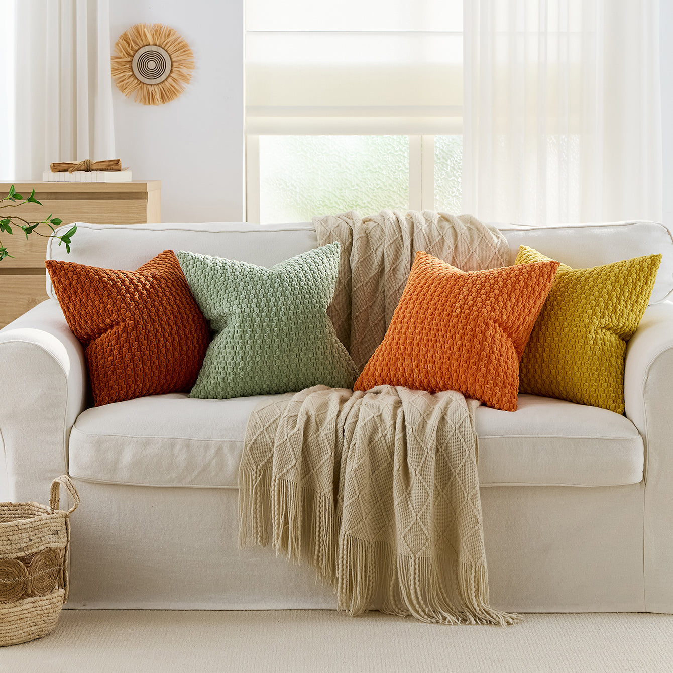 Hyper Cover Textured Waffle Corduroy Cushion Cover | Modern Ribbed Design