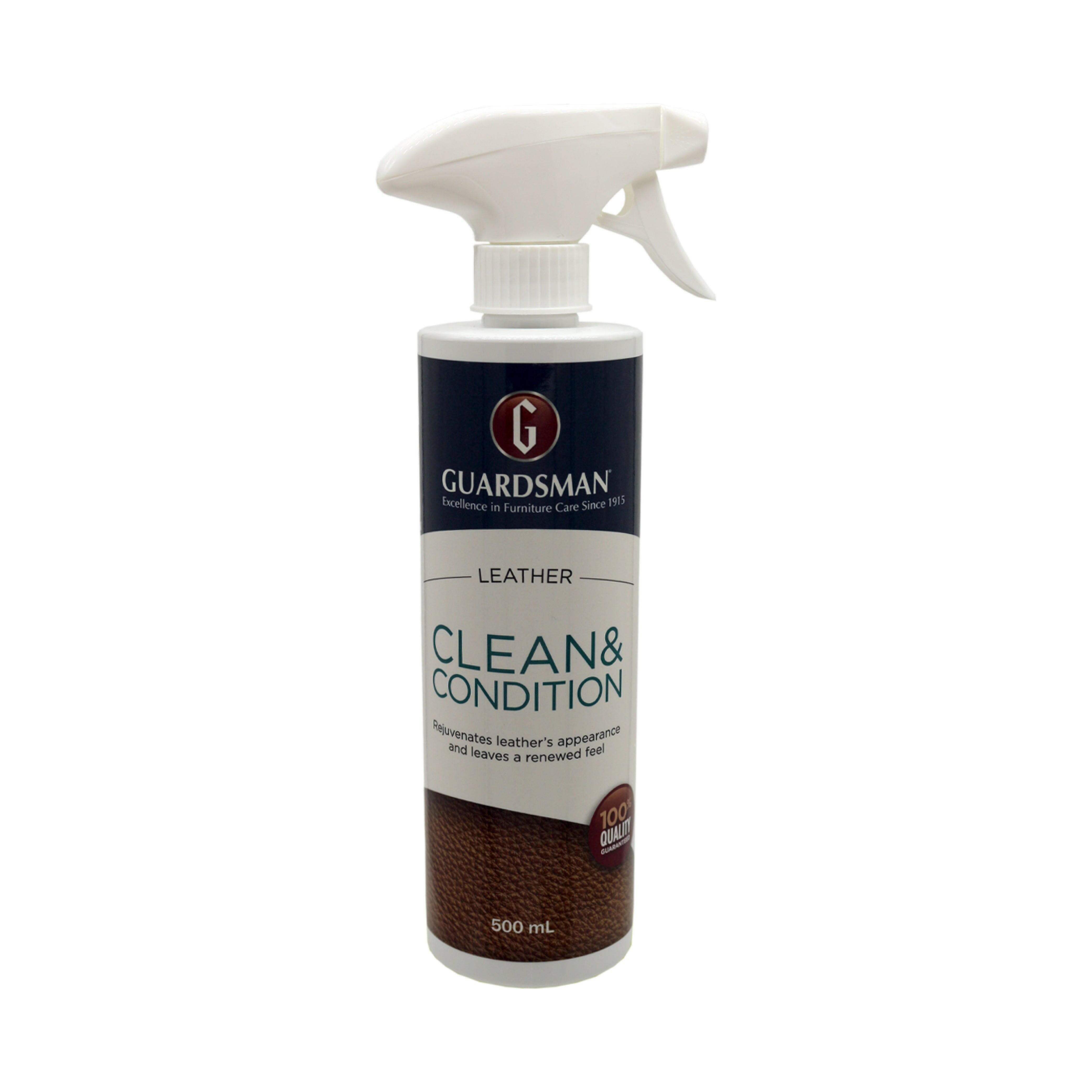 Guardsman Leather Clean & Condition Spray | 1-Step Care for Furniture & Vinyl | Leather Care & Clean | Brilliant Home Living