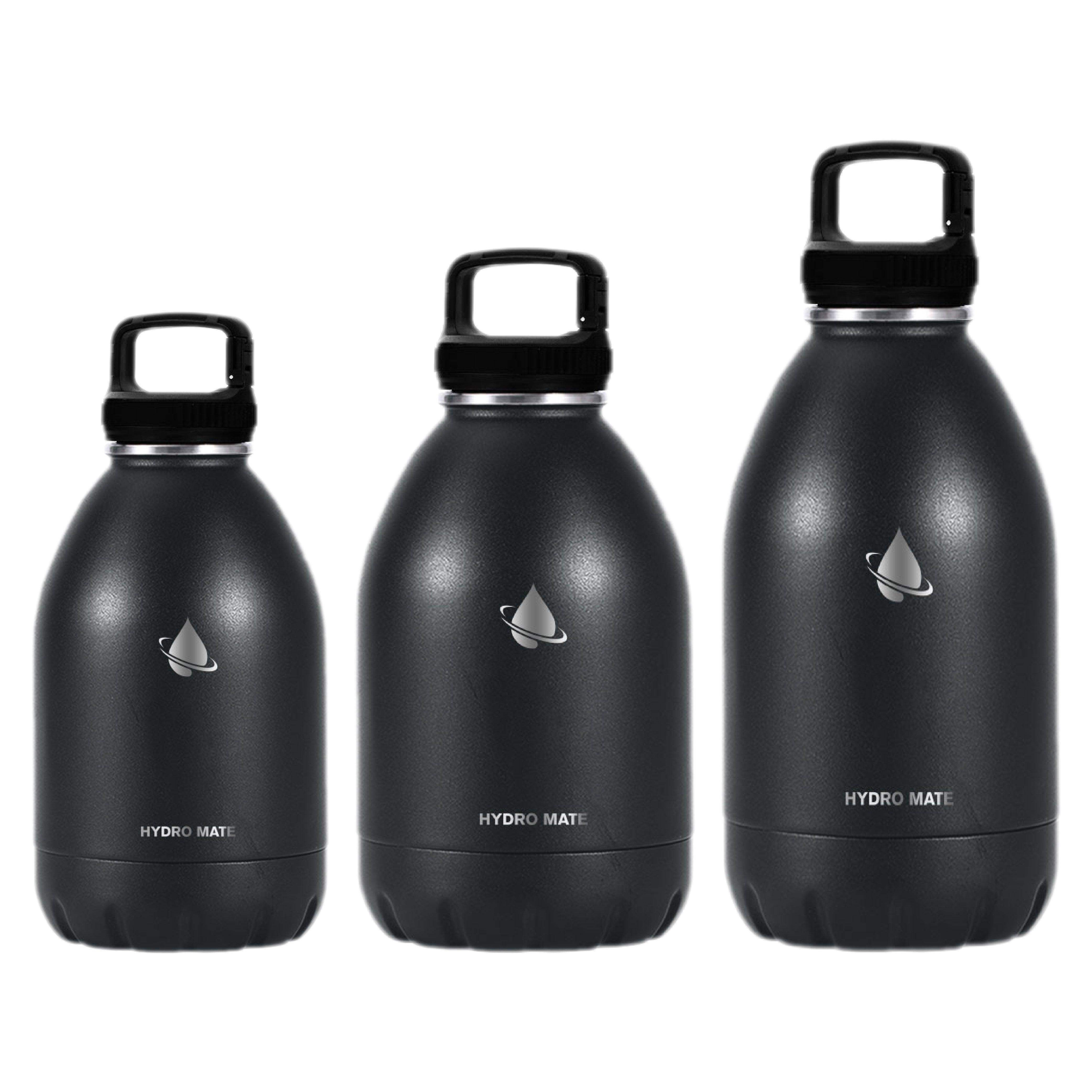 Hydro Mate Extra Large Insulated Stainless Steel Water Bottle Black | Stainless Steel Water Bottles | Brilliant Home Living