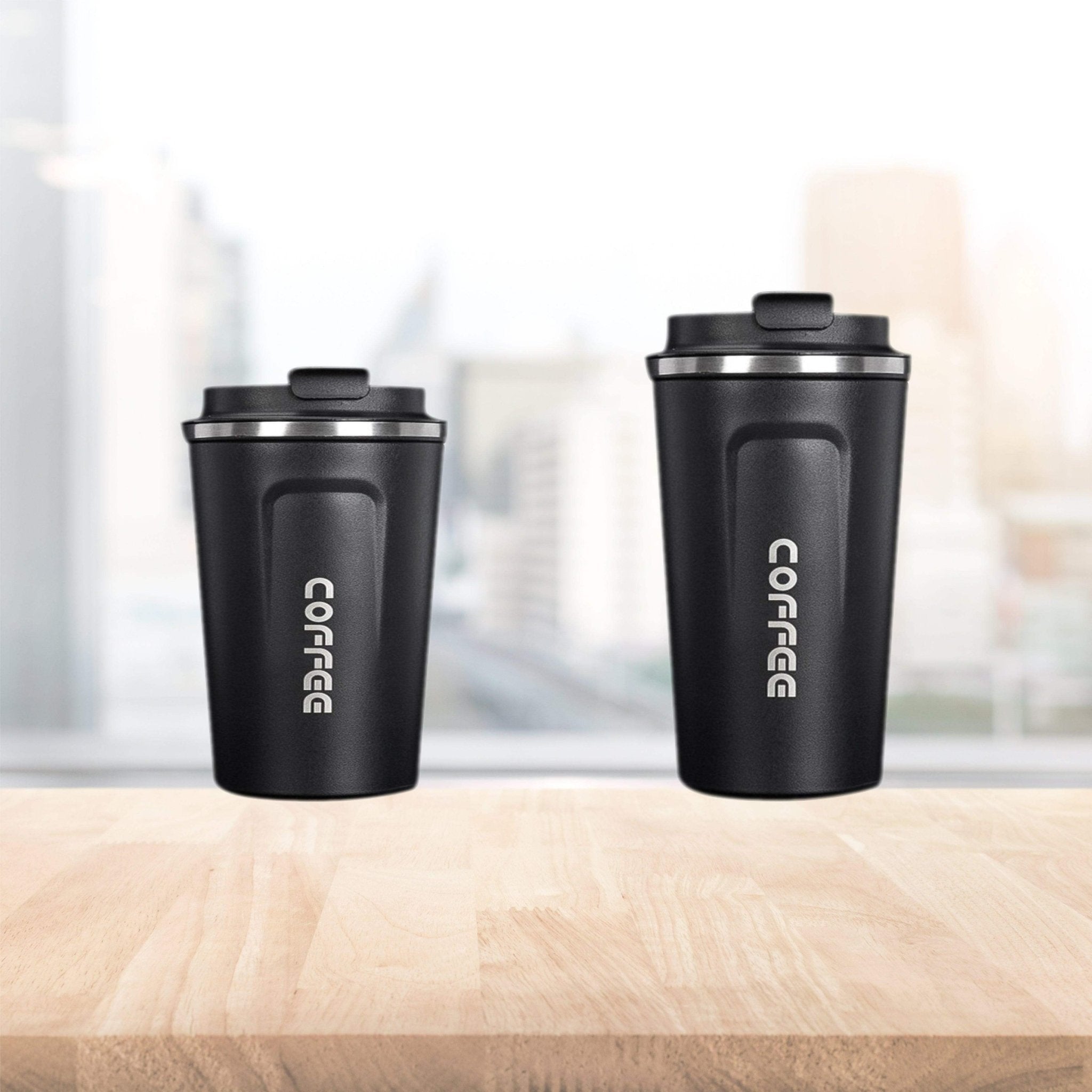 Hydro Mate Insulated Coffee Mug Black | Stainless Steel Travel Cup - 380ml -