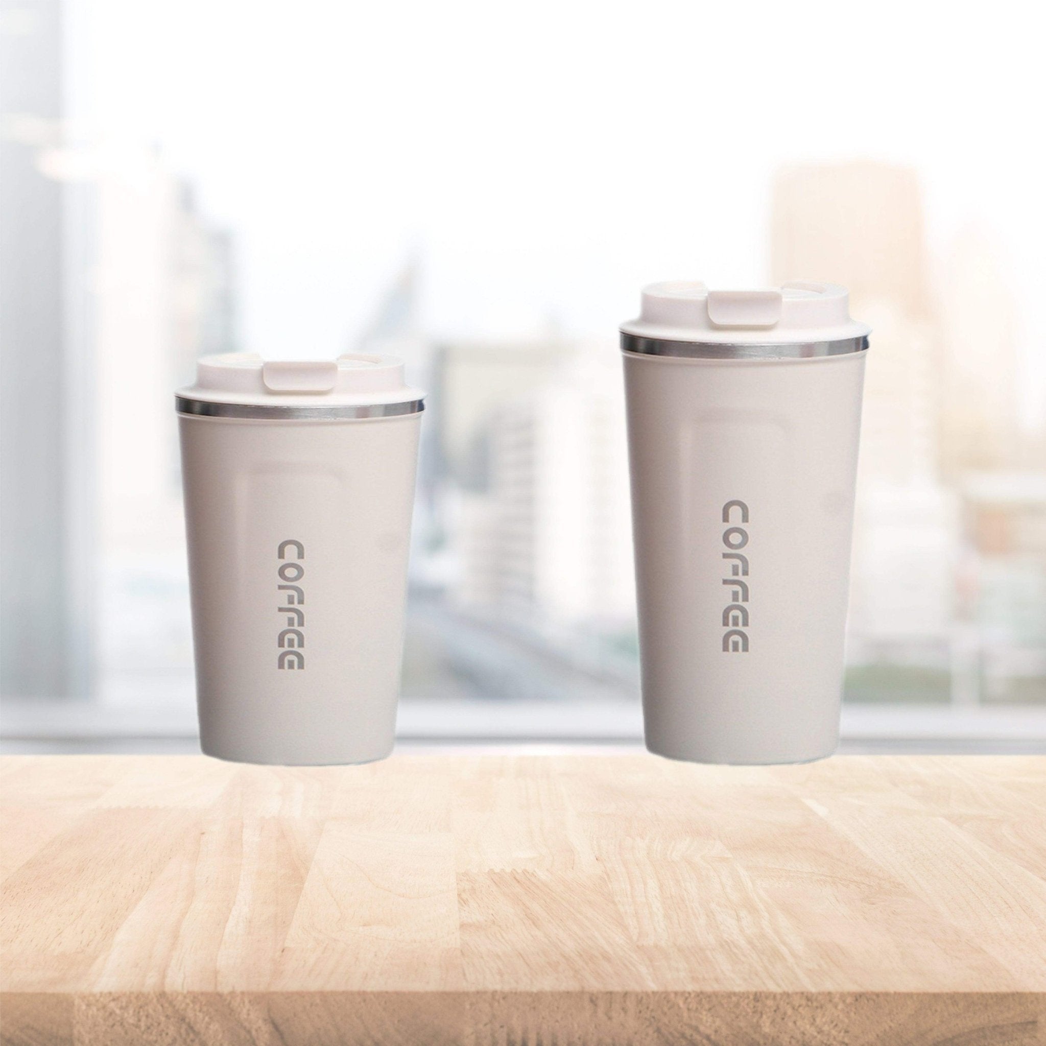 Hydro Mate Insulated Coffee Mug White | Stainless Steel Travel Cup - 380ml -