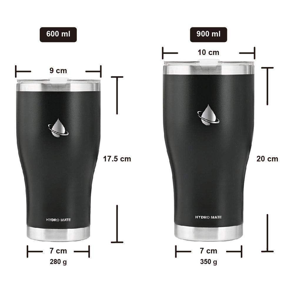 Hydro Mate Insulated Travel Mug Black | Stainless Steel Tumbler Cup | Coffee Mugs | Brilliant Home Living