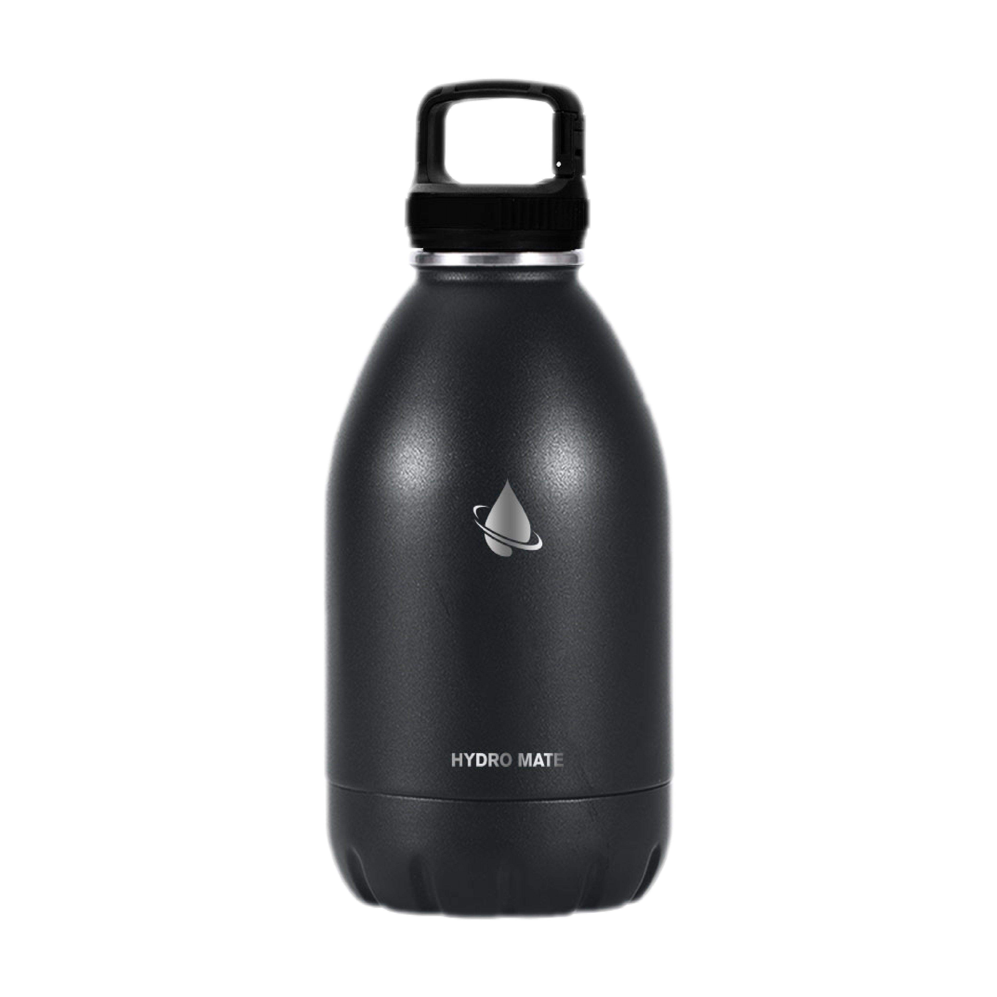 Hydro Mate Insulated Water Bottle Black | Extra Large Stainless Steel Flask | Stainless Steel Water Bottles | Brilliant Home Living