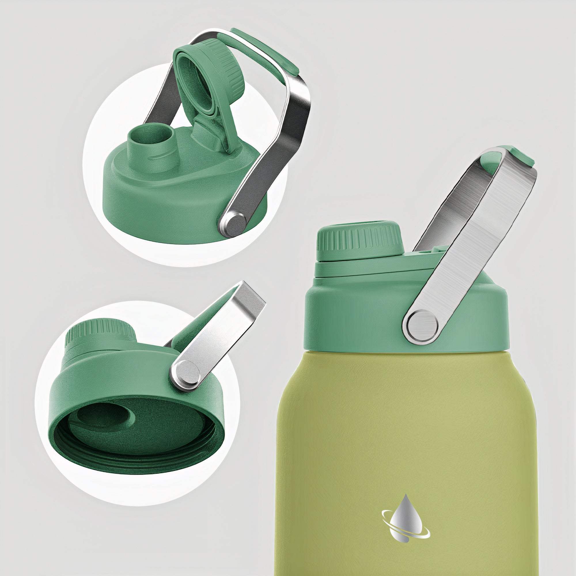 Hydro Mate Insulated Water Jug Green | Extra Large Outdoor Camping Flask | Stainless Steel Water Bottles | Brilliant Home Living