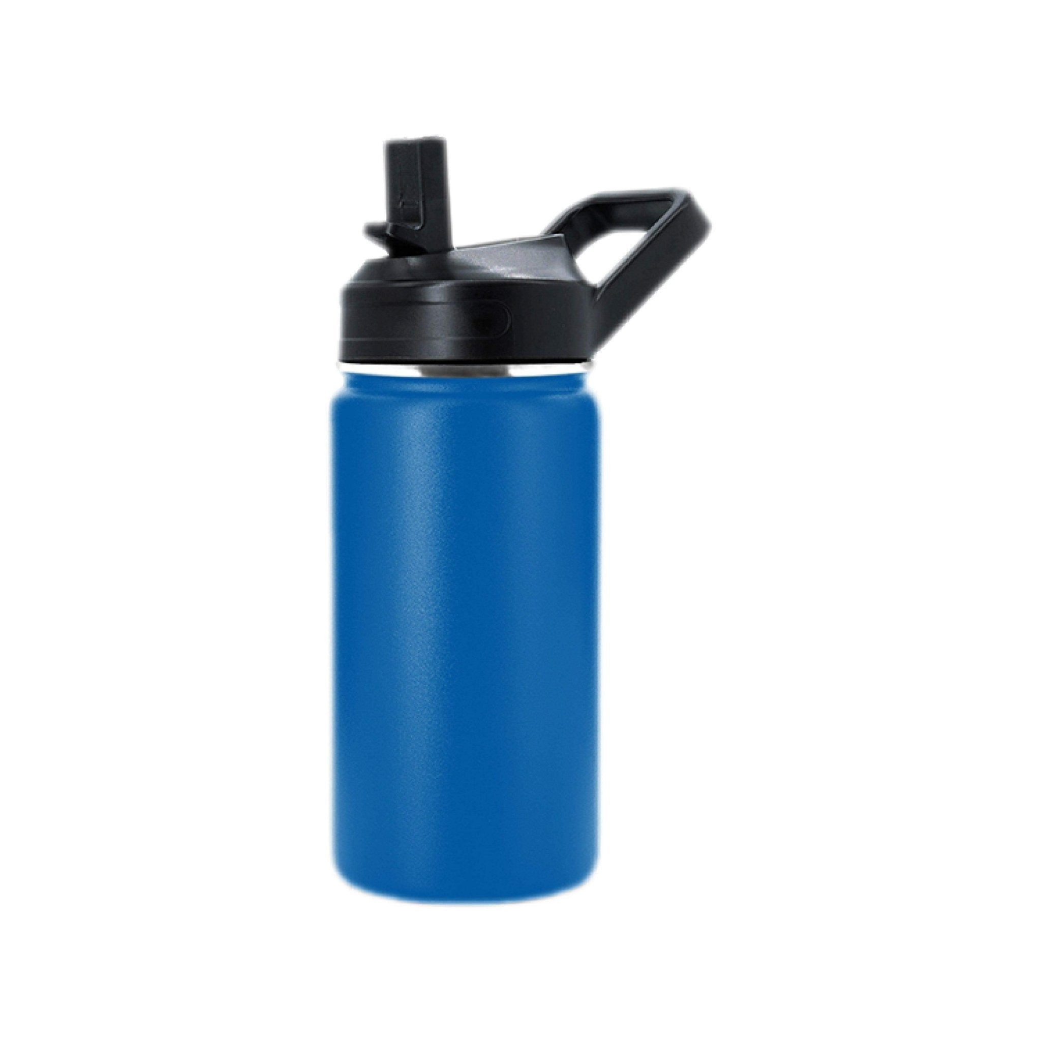 Hydro Mate Kids Insulated Water Bottle 350ml | Stainless Steel + Straw Lid - Blue -