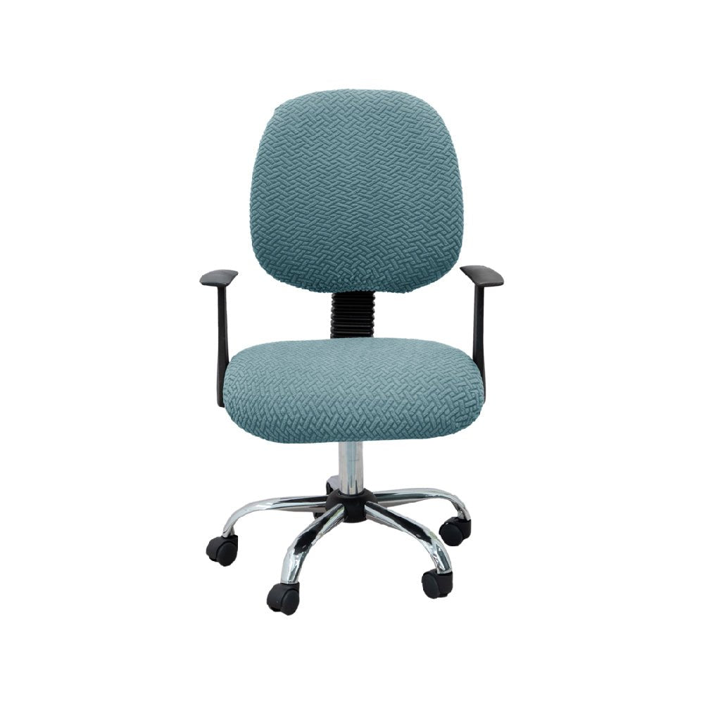 Hyper Cover 2-Piece Jacquard Office Chair Cover | Stretch Computer & Desk Seat Set - Sage Green -