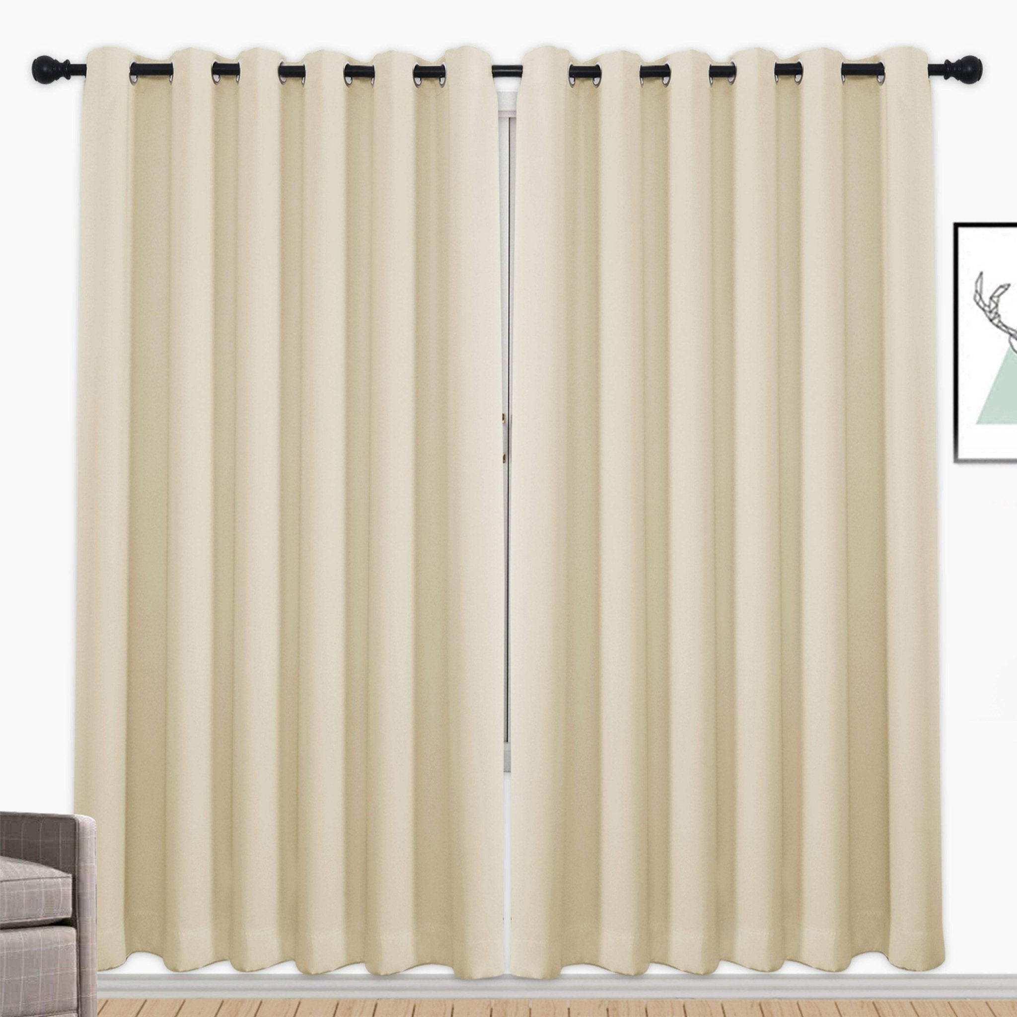 Hyper Cover 3-Layer Blockout Eyelet Curtains Beige | Thermal Blackout - 132x137 cm -