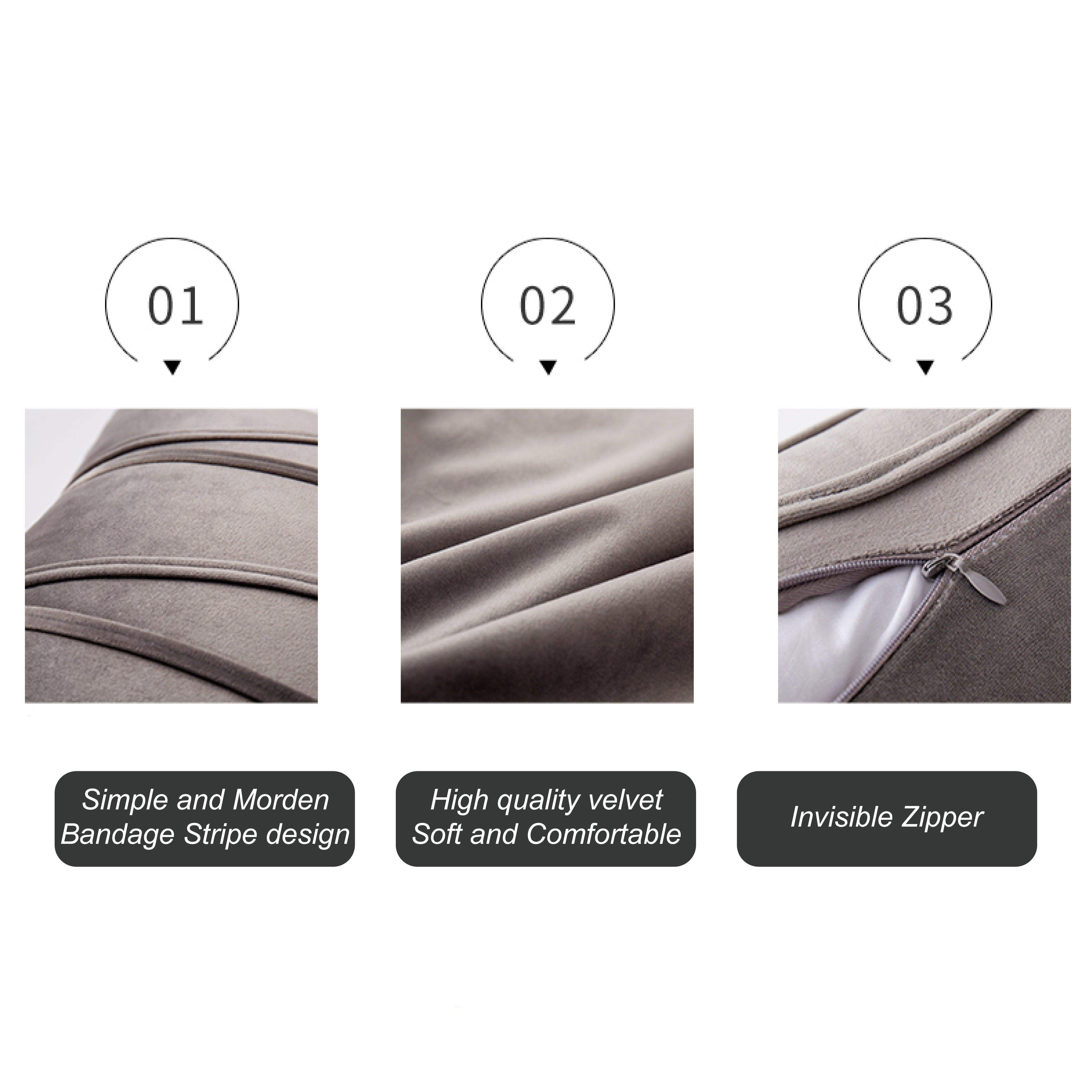 Hyper Cover Bandage Stripes Velvet Cushion Cover | Cushion Covers | Brilliant Home Living