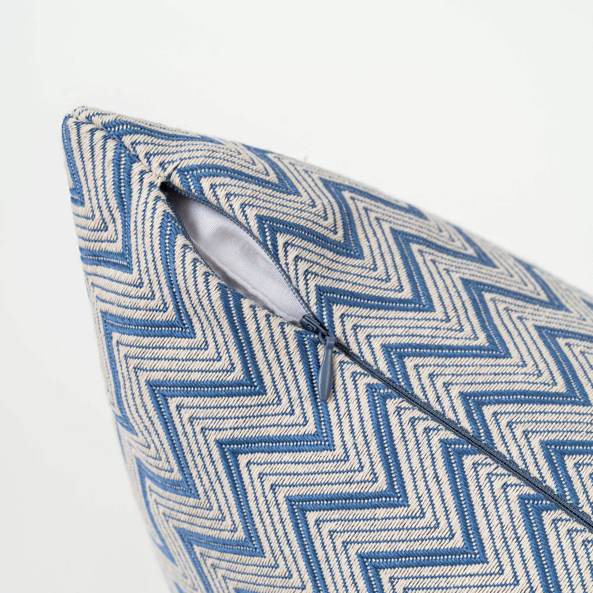 Hyper Cover Chevron Jacquard Cushion Cover | Geometric Zigzag Pillow Case - Orange - 30x50 cm