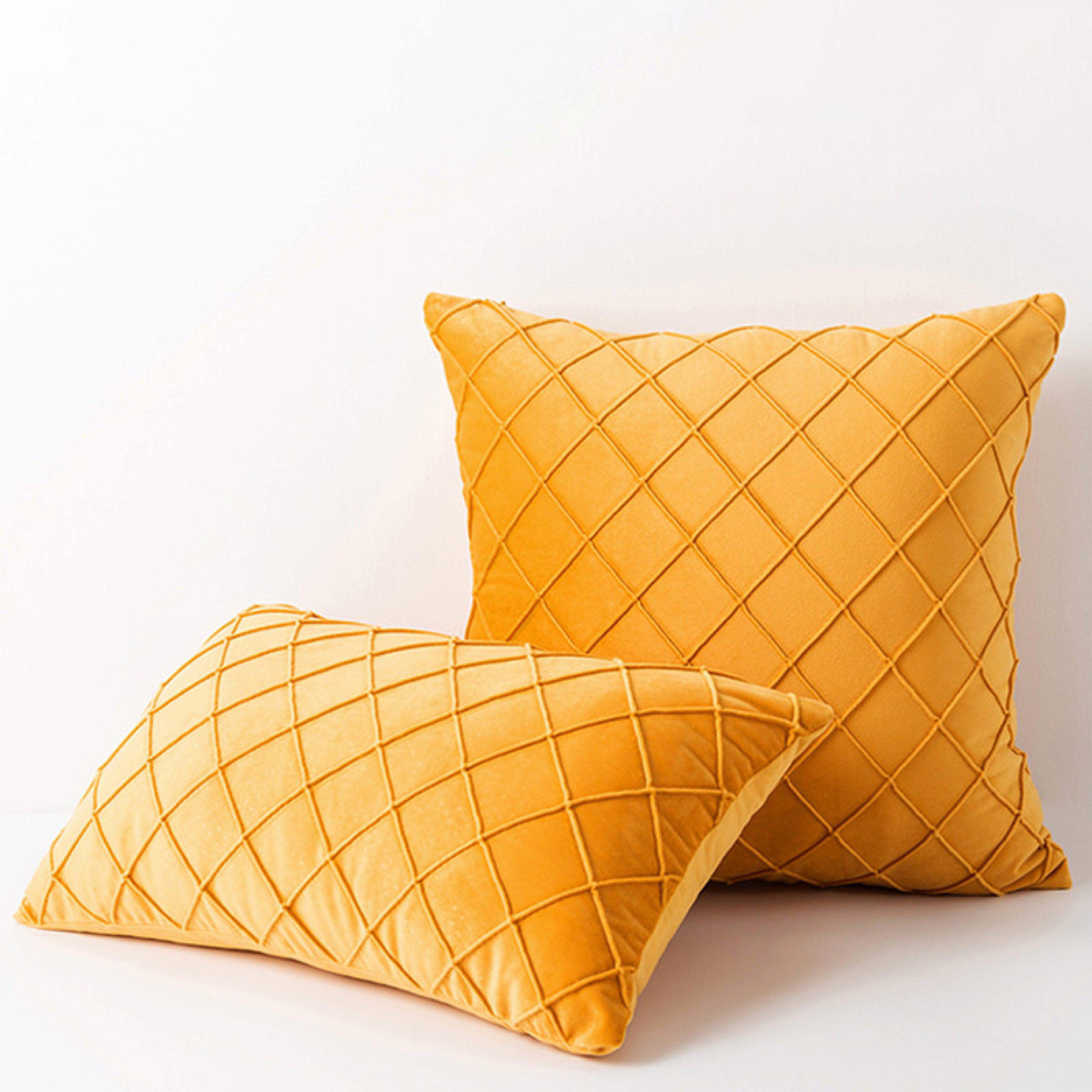 Hyper Cover Diamond Pleated Checked Velvet Cushion Cover | Cushion Covers | Brilliant Home Living