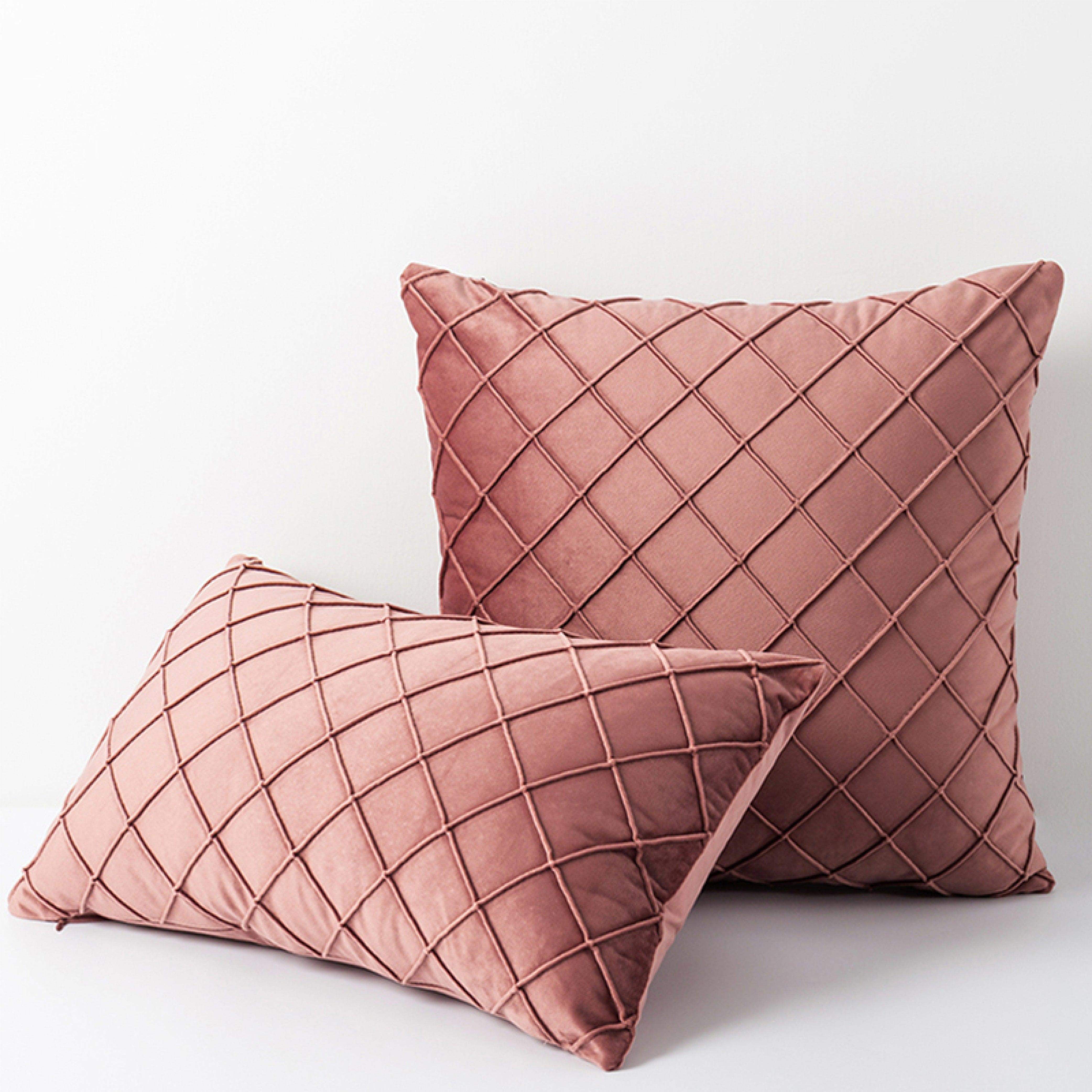 Hyper Cover Diamond Pleated Checked Velvet Cushion Cover | Cushion Covers | Brilliant Home Living