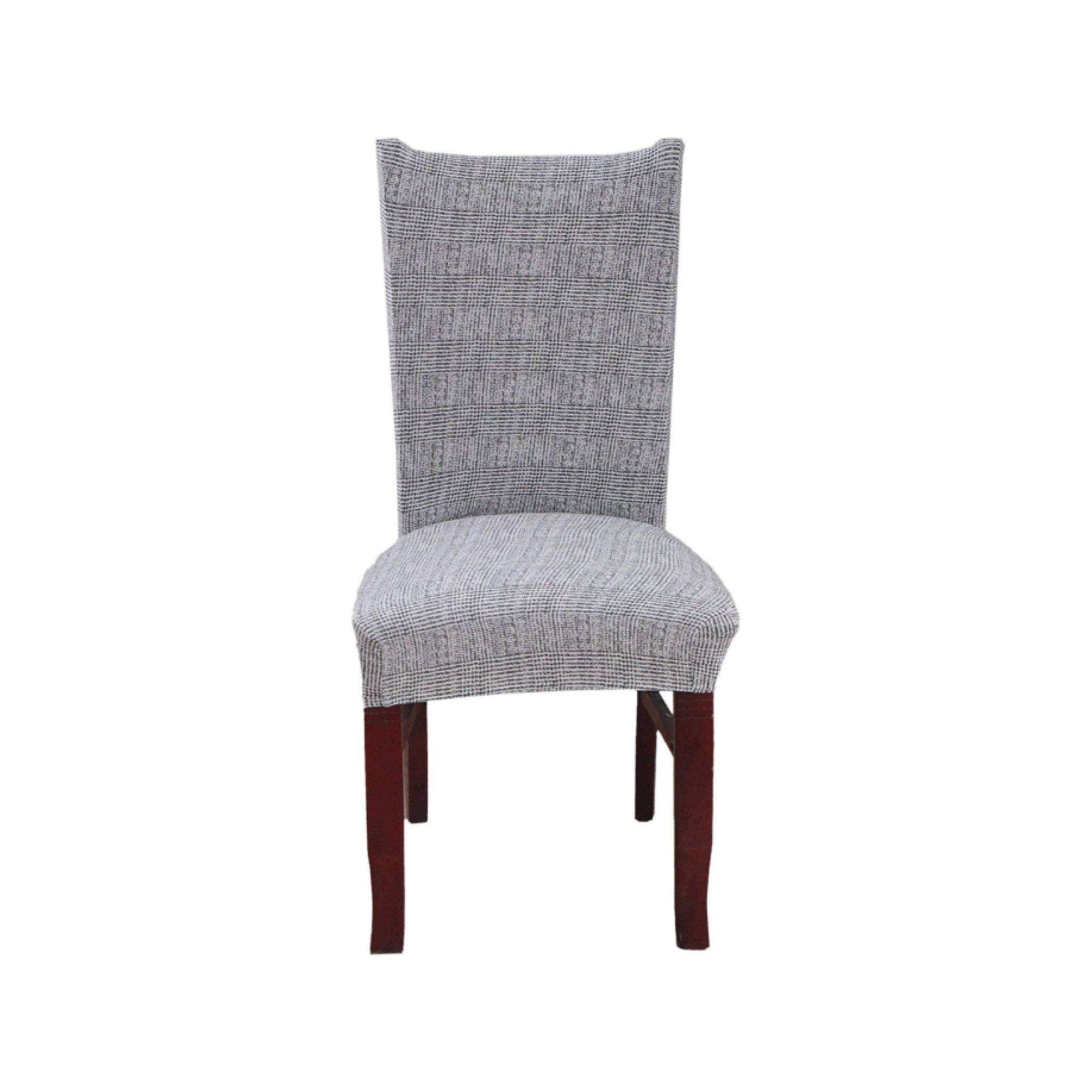 Hyper Cover Dining Chair Covers Elegant Grey Pattern | Stretch Slipcovers - 2 pcs -