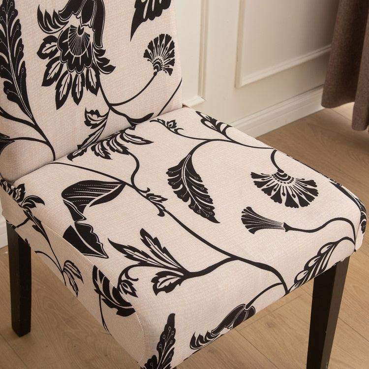 Hyper Cover Dining Chair Covers Inked Foliage Pattern | Stretch Slipcovers - 2 pcs -