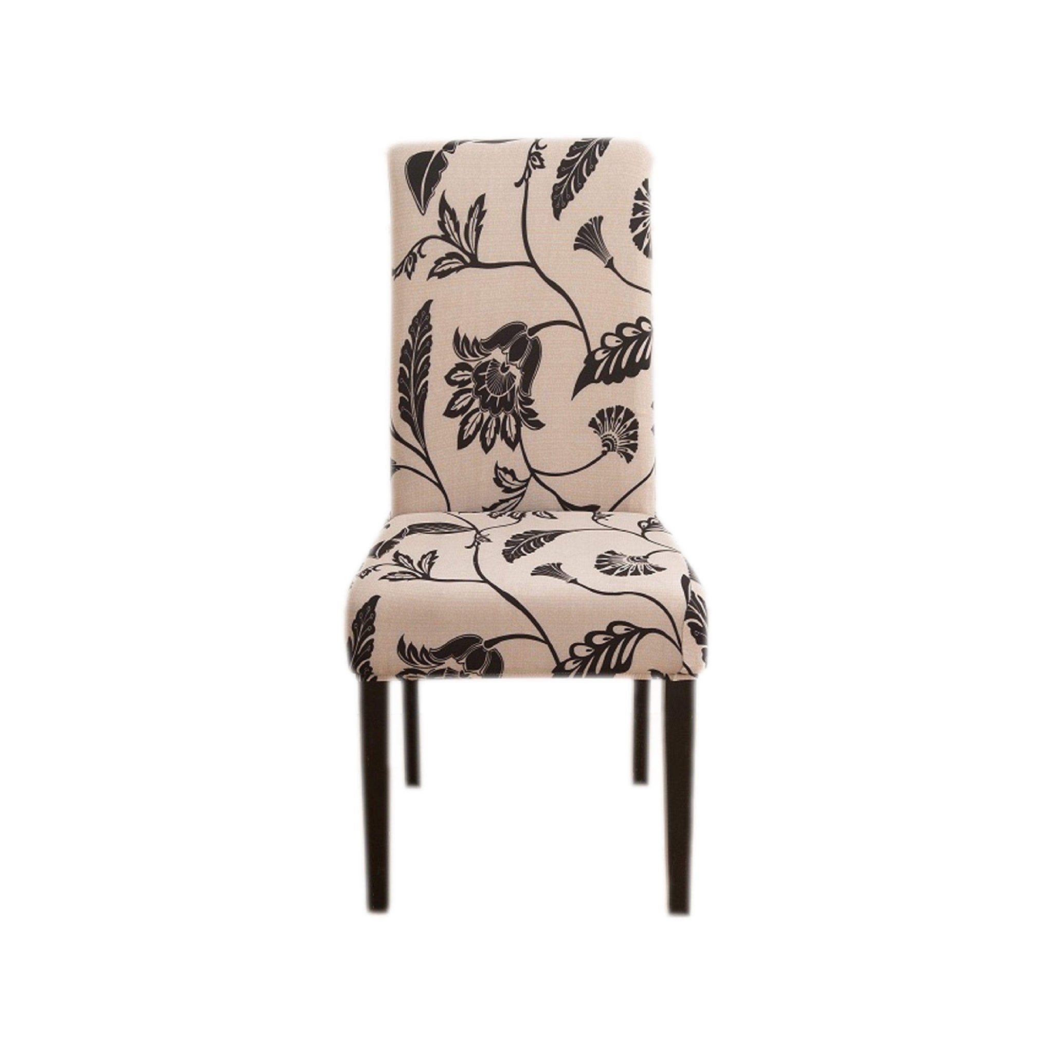 Hyper Cover Dining Chair Covers Inked Foliage Pattern | Stretch Slipcovers - 2 pcs -